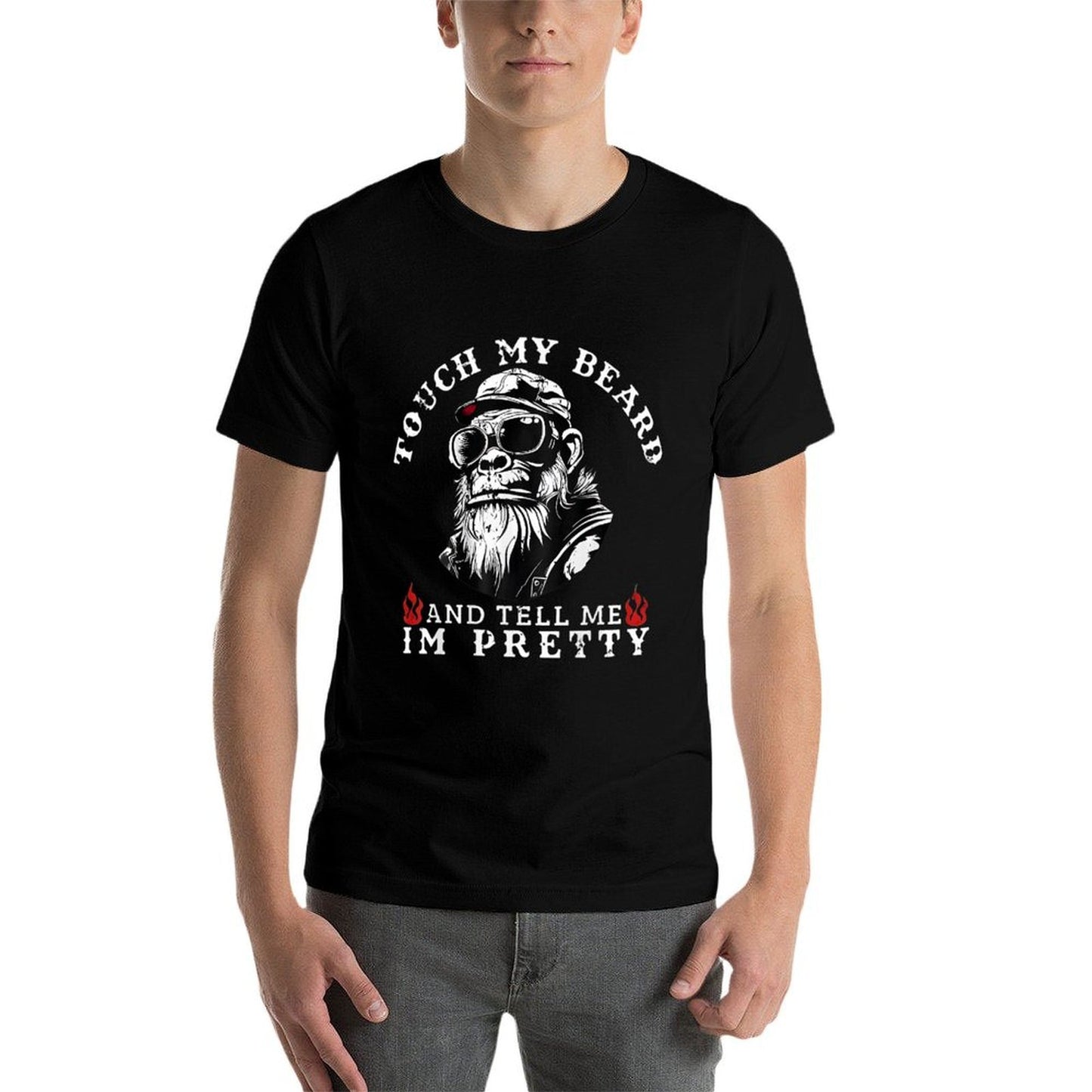 Touch My Beard And Tell Me Im Pretty Monkey Trendy Pattern T-Shirt