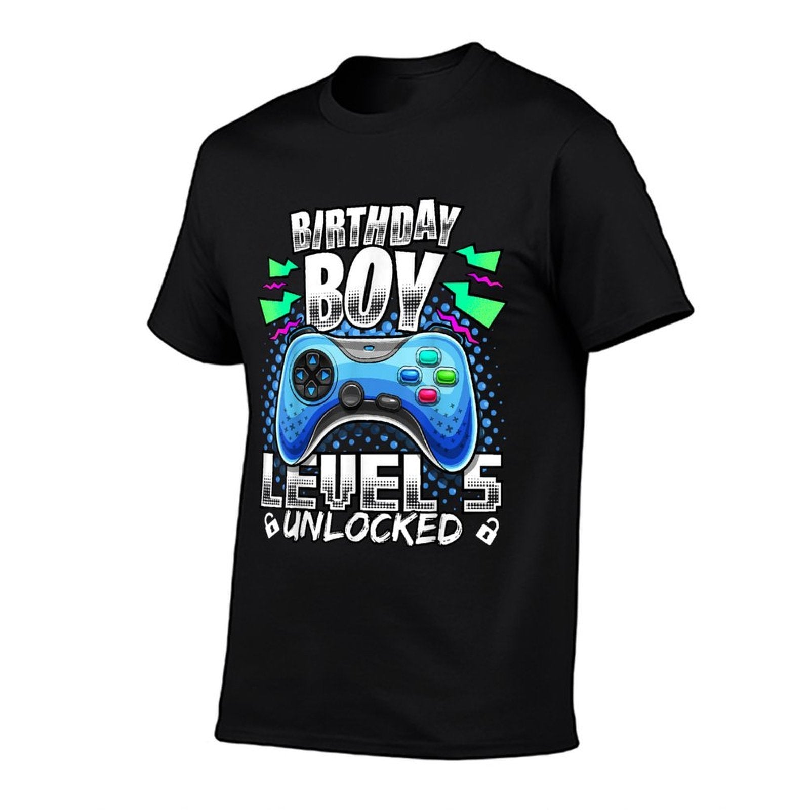 Level 5 Unlocked Video Game 5th Birthday Gamer Gift Boys  Polyester Blend T-Shirt