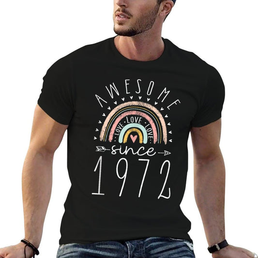 50 Year Old Birthday 50th Cute Bday Girl Awesome 1972  Heathered Texture T-Shirt