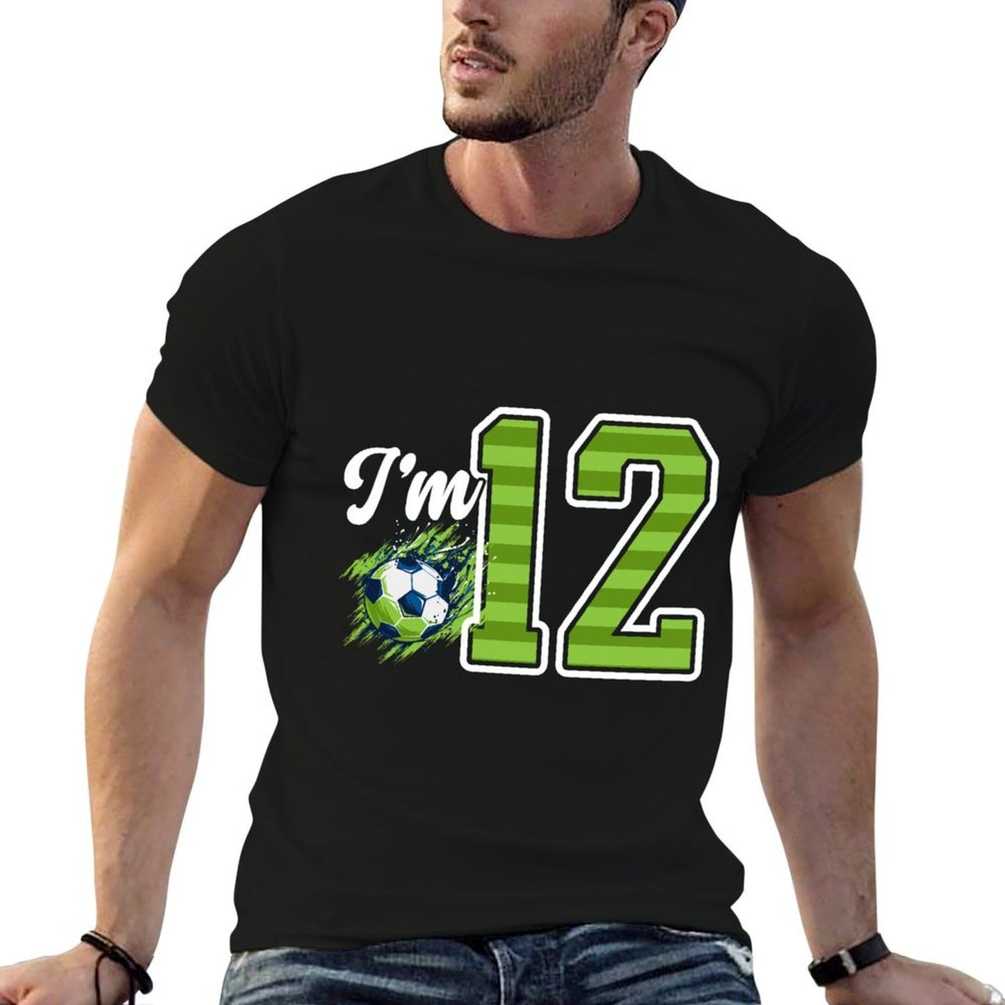12th Soccer Birthday Party Twelve Year Old Soccer Player Slim-fit Cut T-Shirt