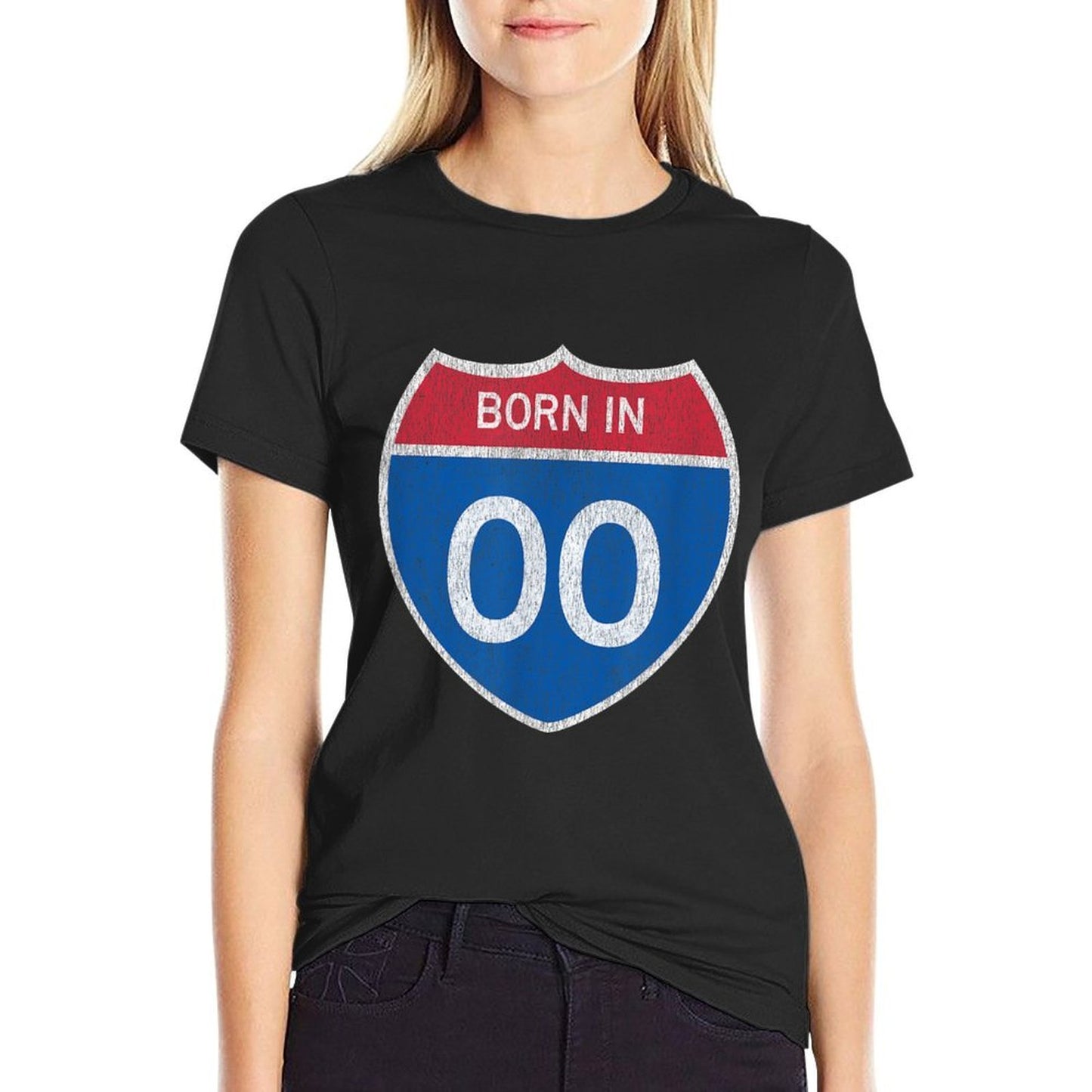 25 Year Old Classic Car Road Sign 2000 25th Birthday Stretchy T-Shirt
