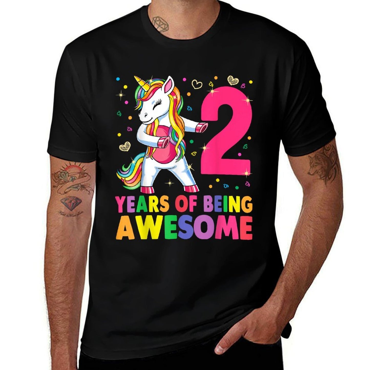 2 Years Old Unicorn Flossing 2nd Birthday Girl Unicorn Party Odor-resistant T-Shirt