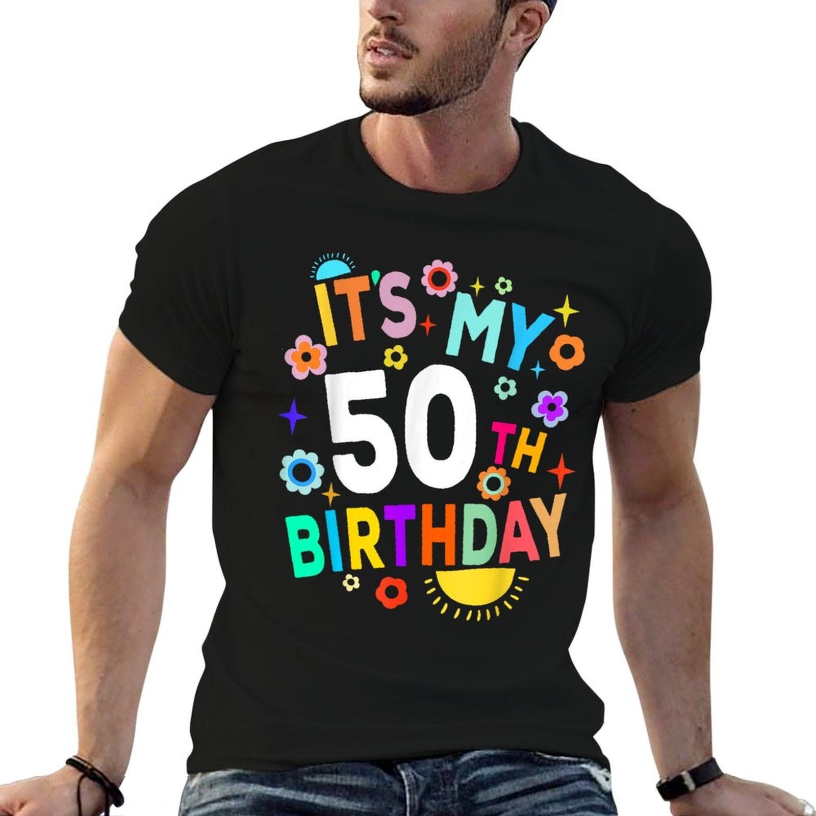 Funny Groovy 50 Year Old Retro Flower Its My 50th Birthday  Quick-drying T-Shirt