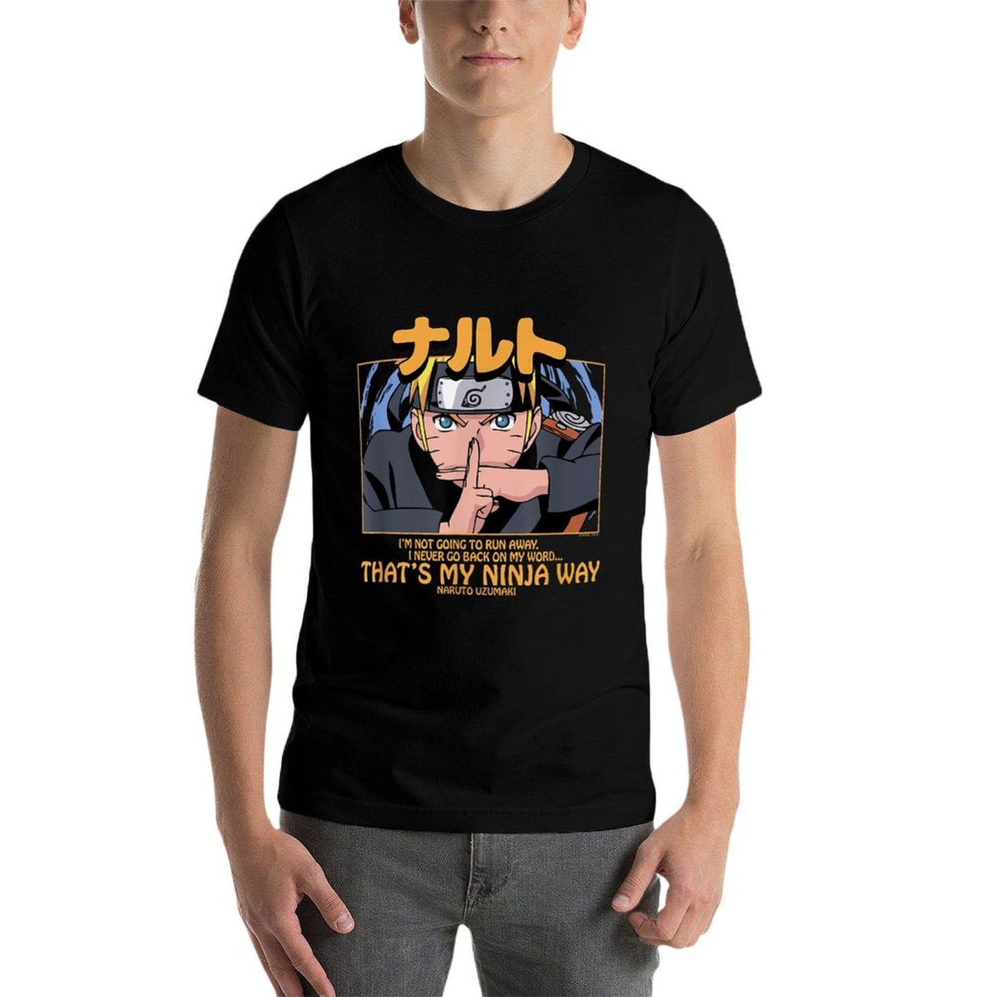 Ripple Junction Naruto Unisex Adult Black - Small - Anime Novelty Slim-fit Cut T-Shirt