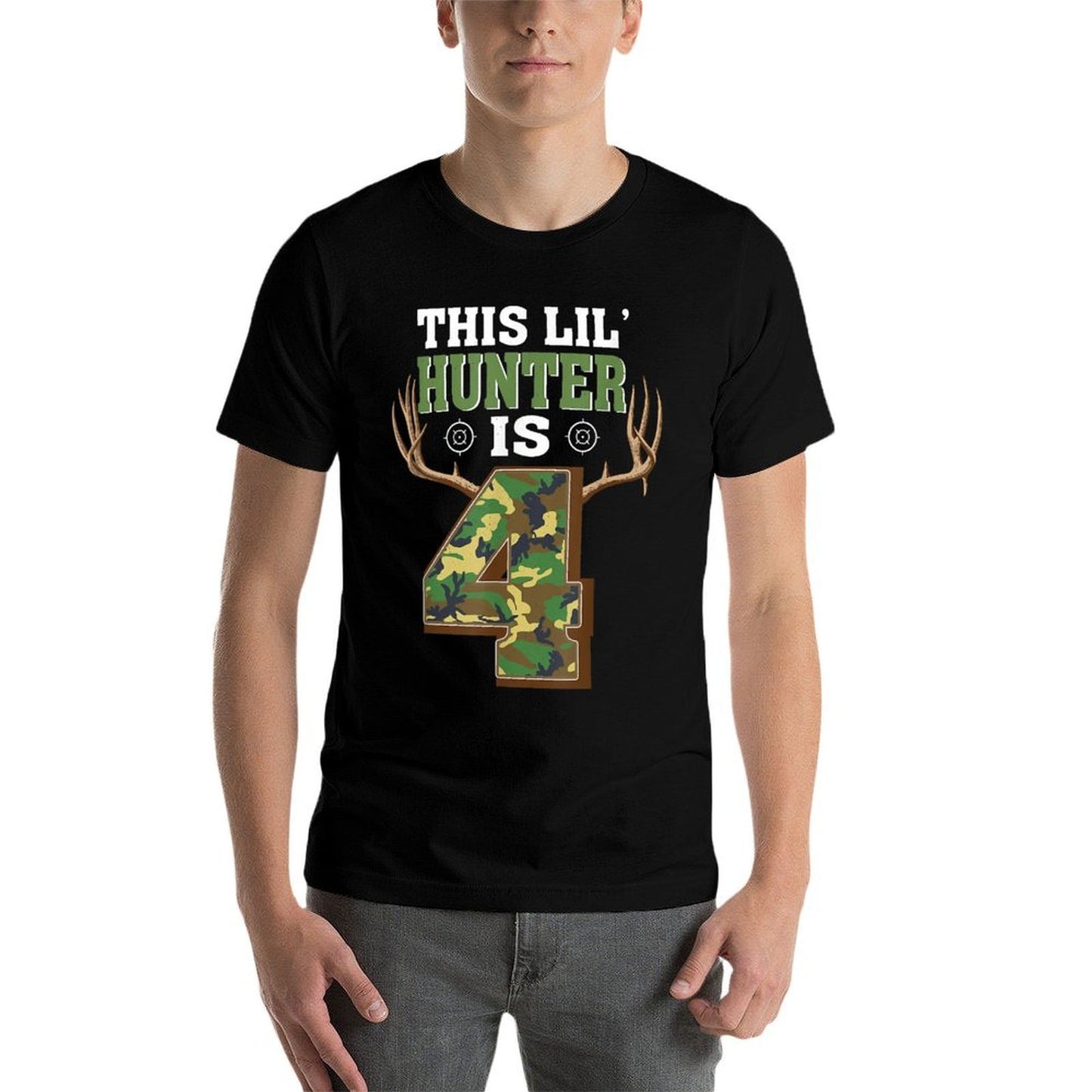 4th Birthday Hunting Deer 4 Year Old Hunter  Eco-friendly Material T-Shirt