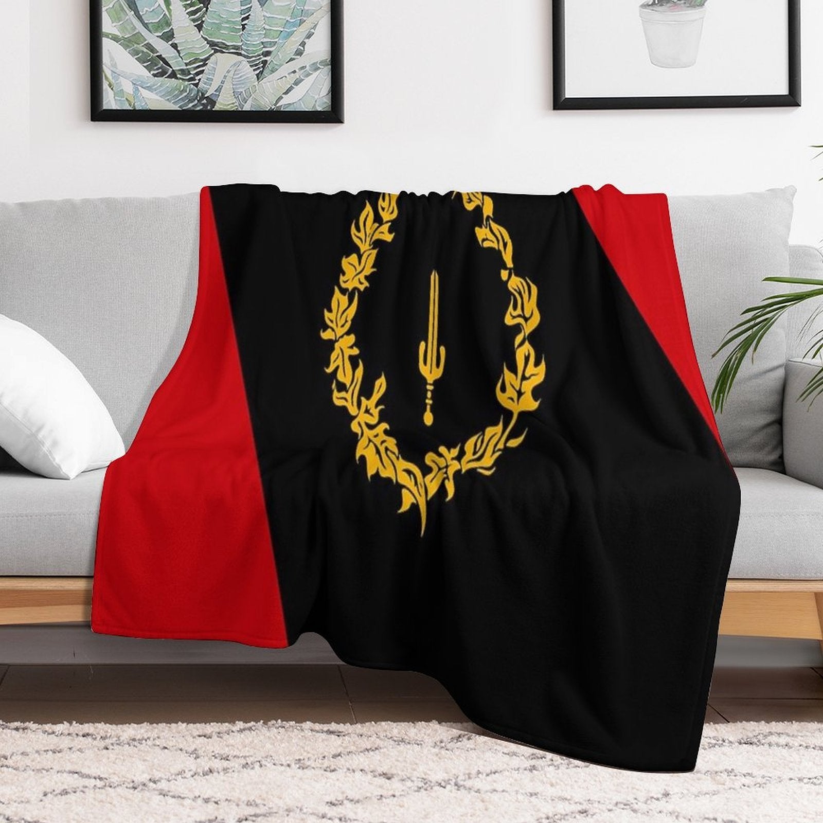 Black American Heritage Flag Travel-friendly Throw Blanket