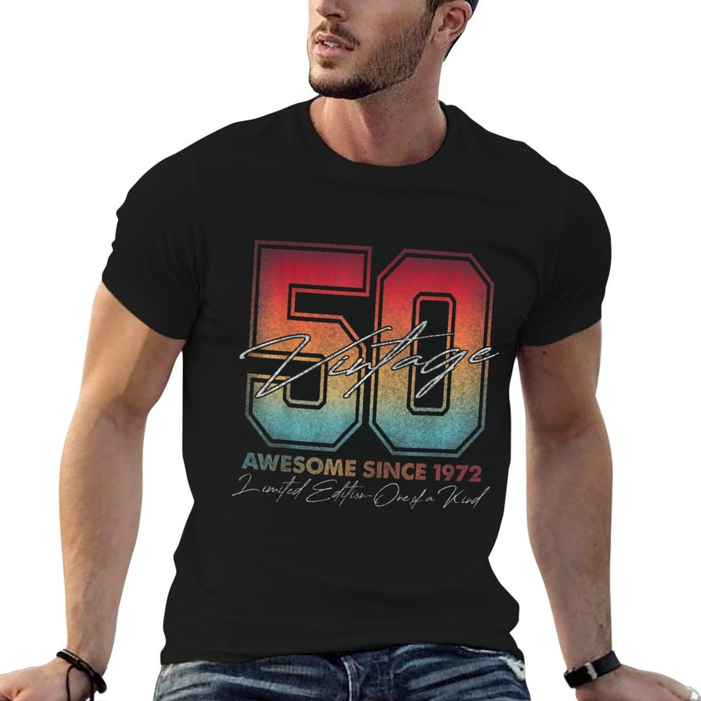 Vintage 1972 Limited Edition 1972 50 Years Old 50th Birthday High-quality Stitching T-Shirt