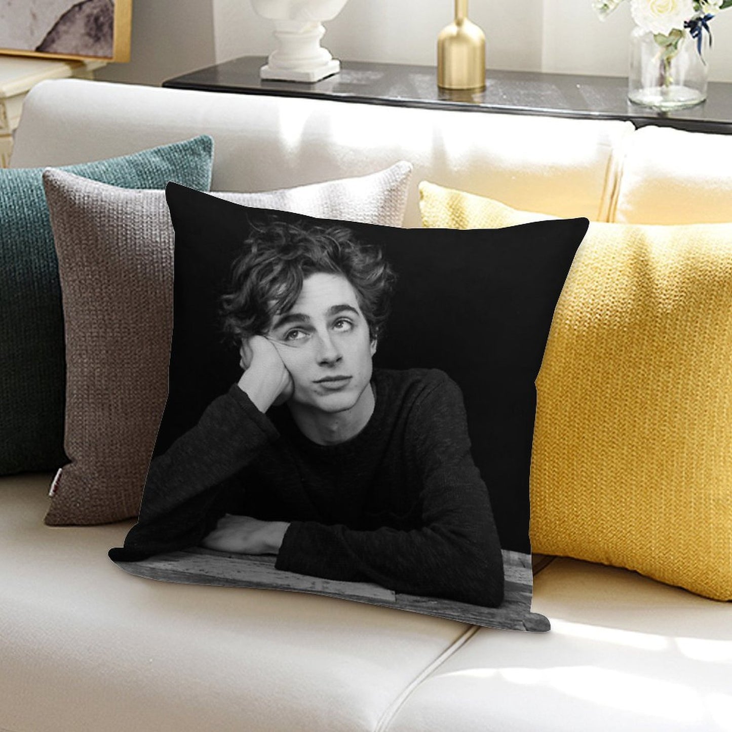 Timothee Chalamet Soft Ultra-Soft Texture Throw Pillow