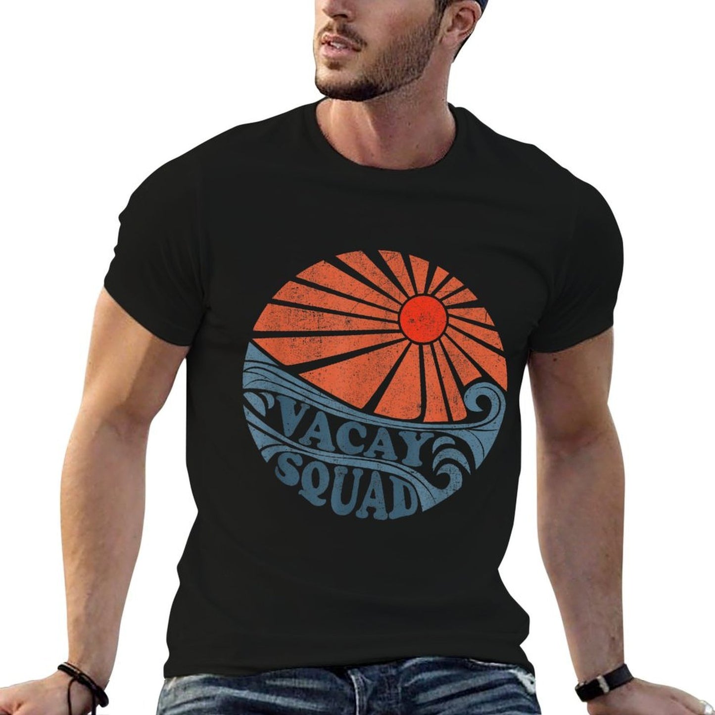 Vintage Vacay Squad Funny Retro 70s Beach Matching Vacation Versatile T-Shirt