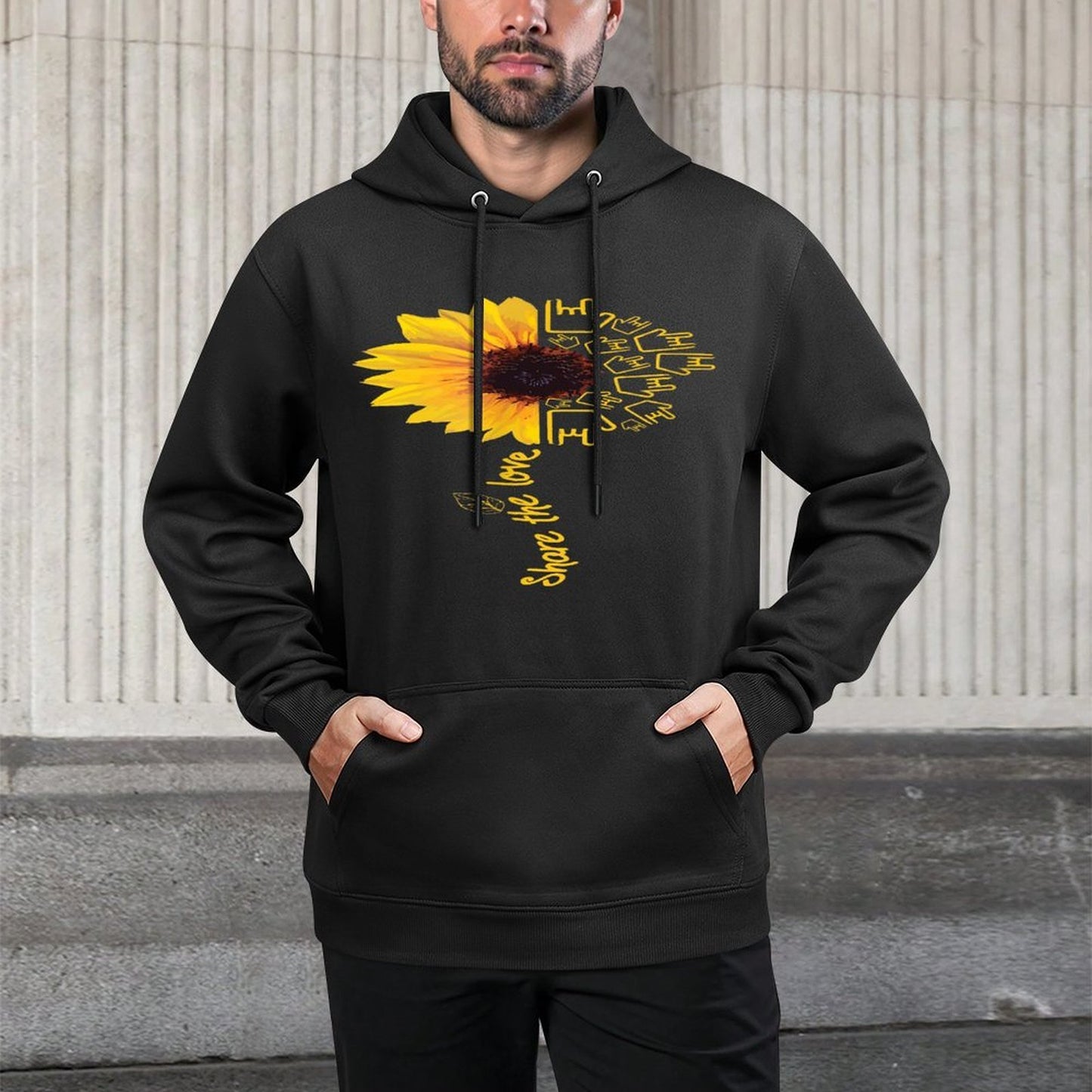 Sign Language - ASL - American Sunflower - Share The Love Shrink-Resistant Hoodie