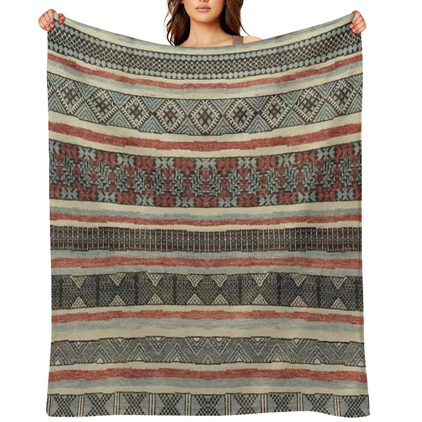 Traditional Pattern Artwork Multi-functional Throw Blanket