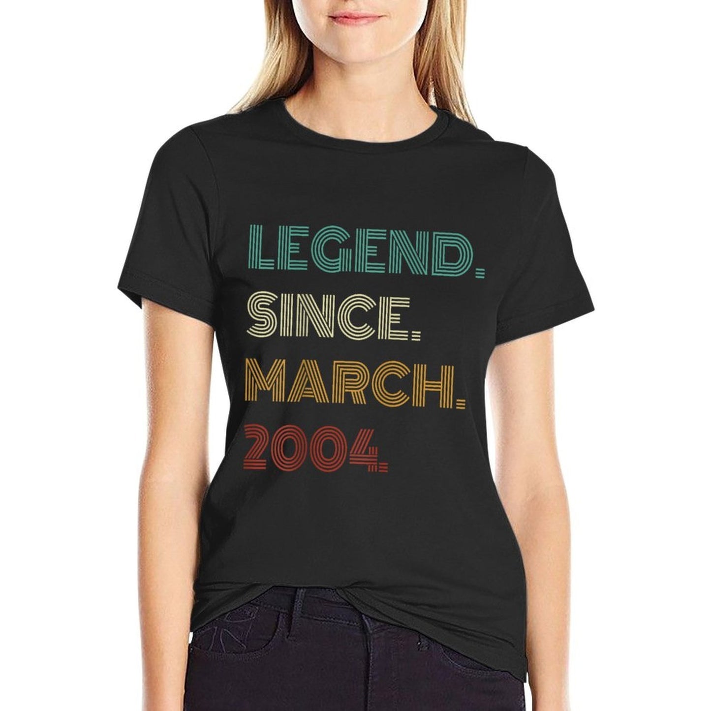 21 Years Old Legend Since March 2004 21st Birthday Eco-friendly Material T-Shirt