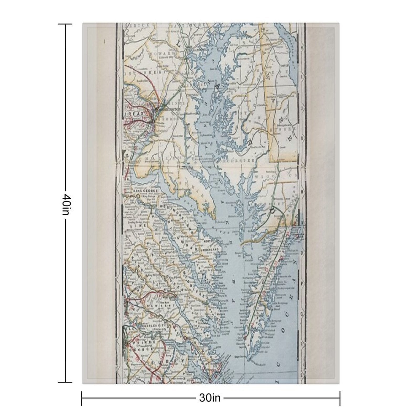 Vintage Map of The Chesapeake Bay Versatility Throw Blanket