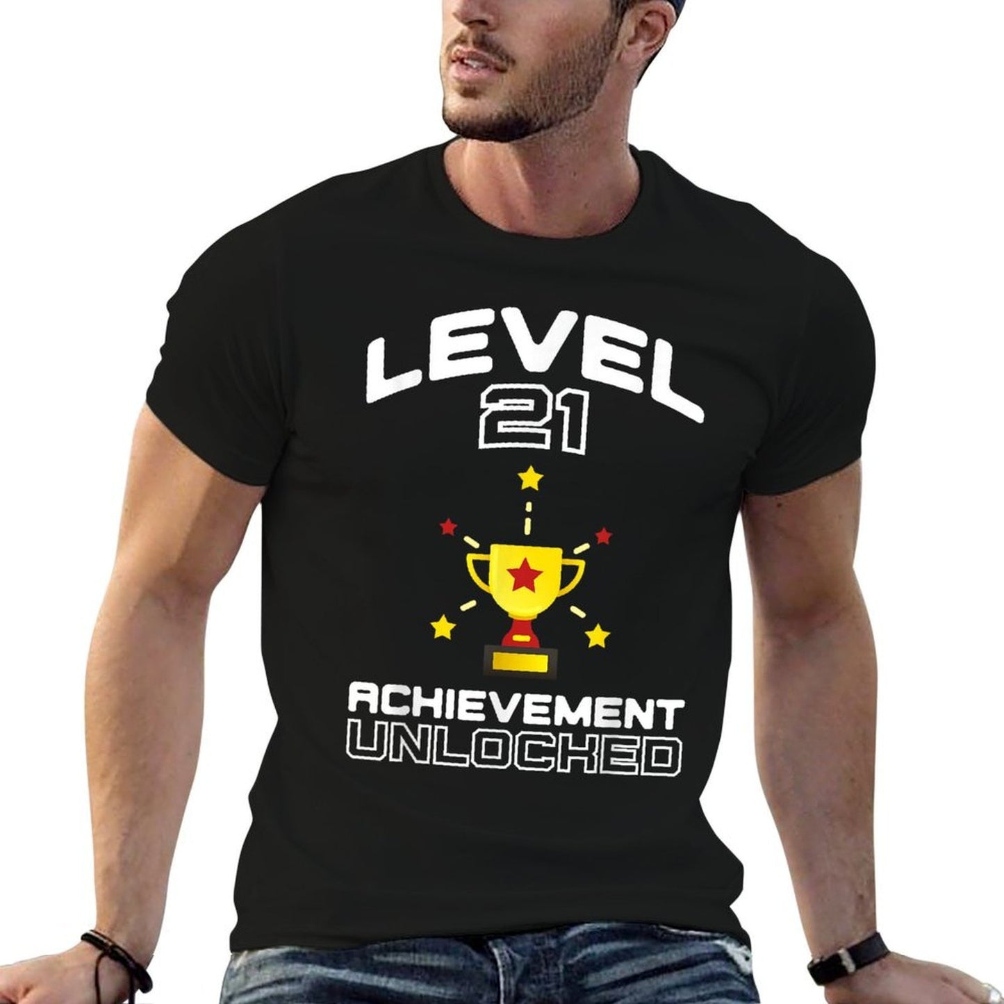 21st Birthday 21 Year Old Men Women Rolled Sleeves T-Shirt