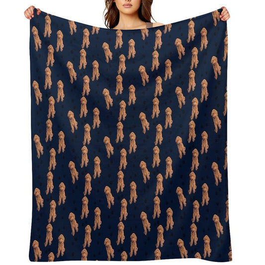 Red Goldendoodle Wrinkle-free Throw Blanket