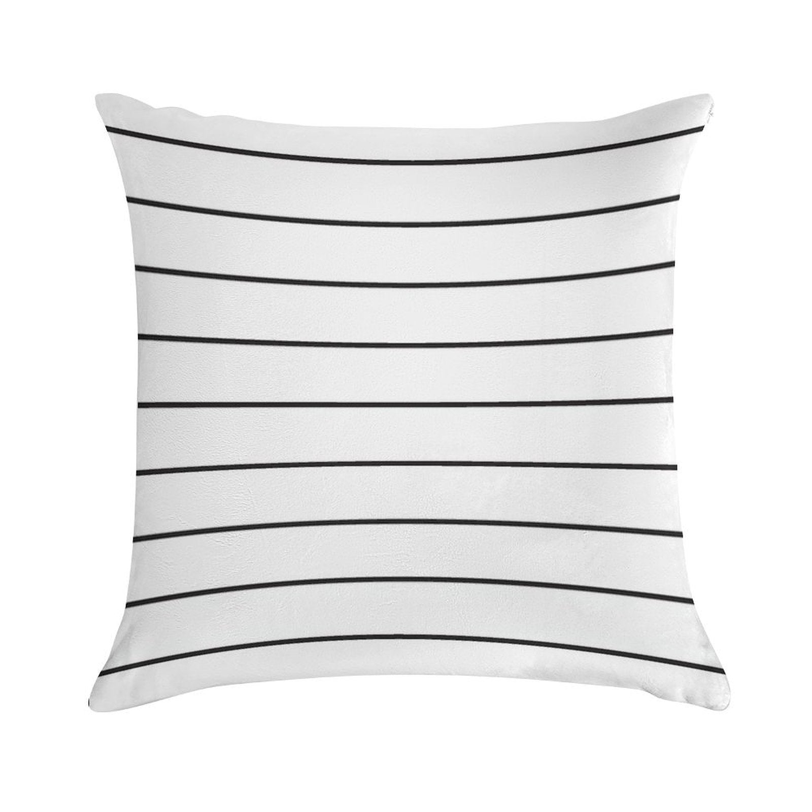Skinny Stripe ((black on White)) Soft Ultra-Soft Texture Throw Pillow