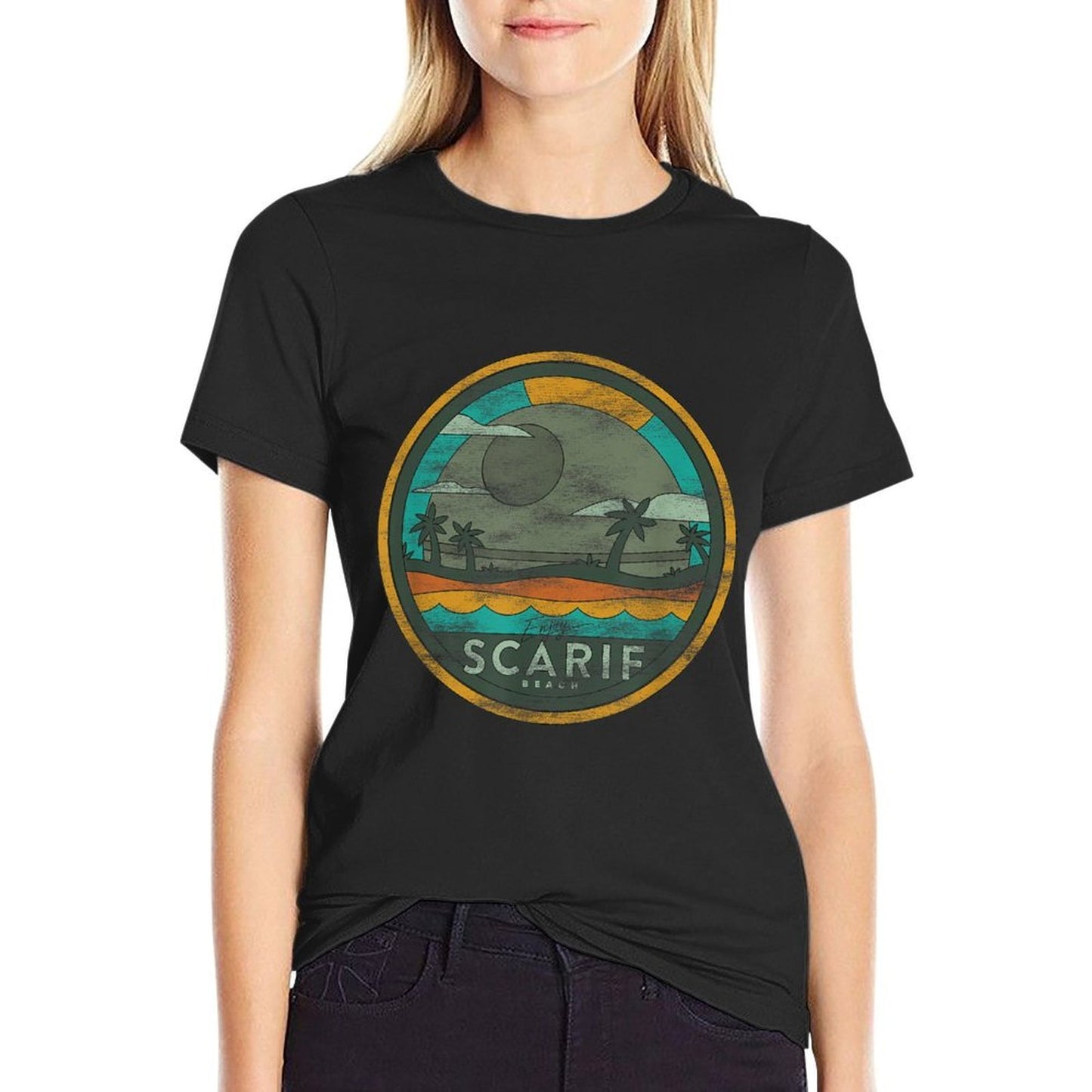 Star Wars Enjoy Scarif Beach Vacation Vintage Heathered Texture T-Shirt