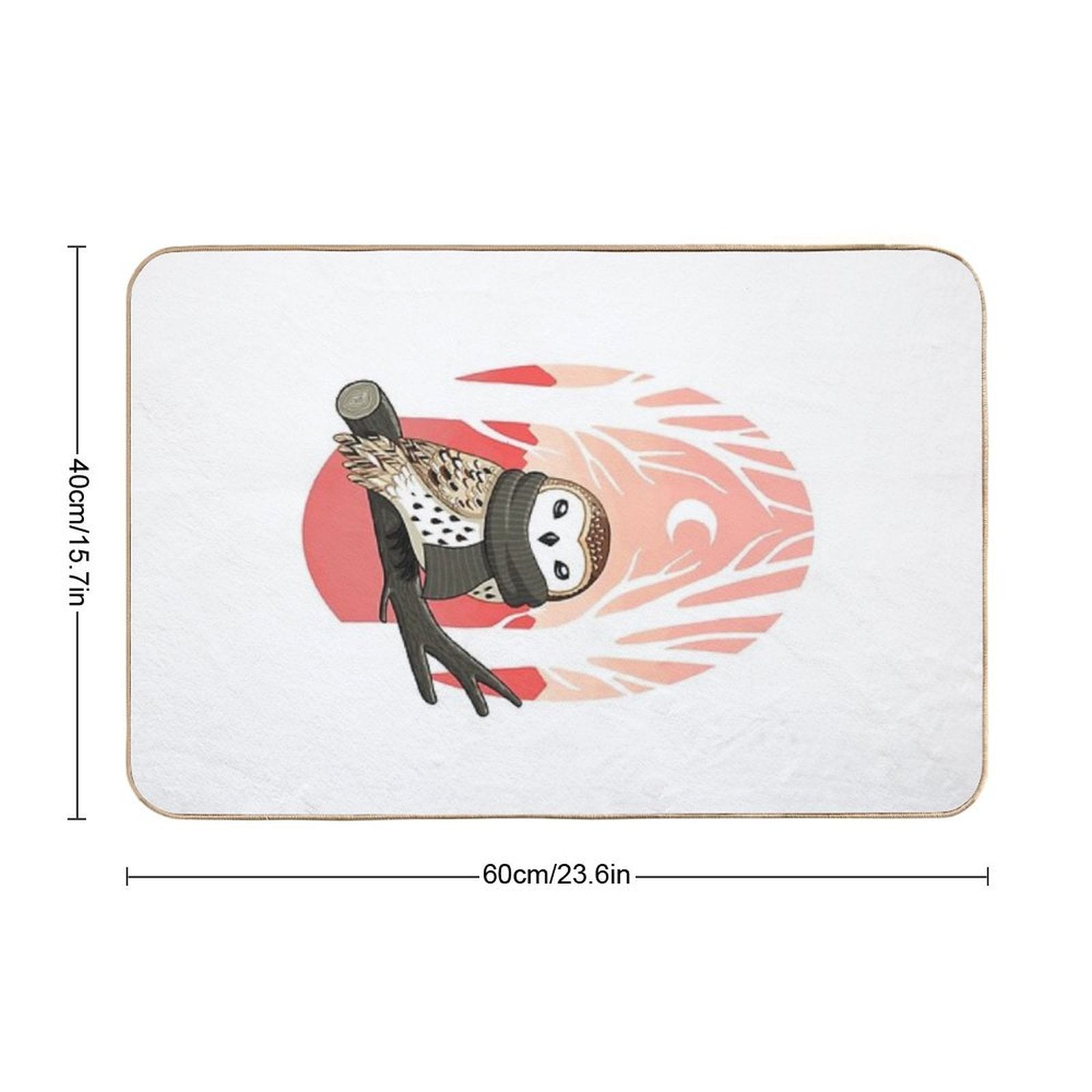 Winter Owl  Easy Maintenance Bath Mat