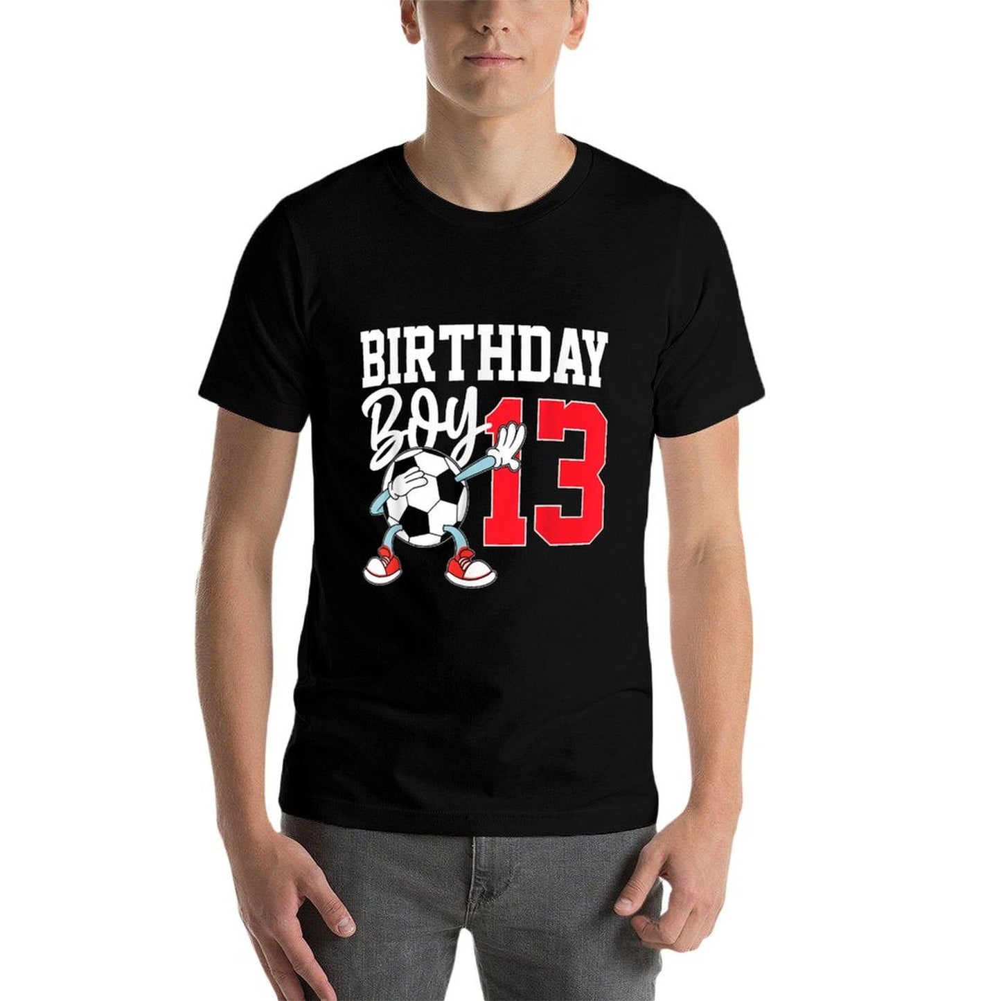 13th Birthday Boy Football Soccer 13 Year Oldnager Lightweight T-Shirt