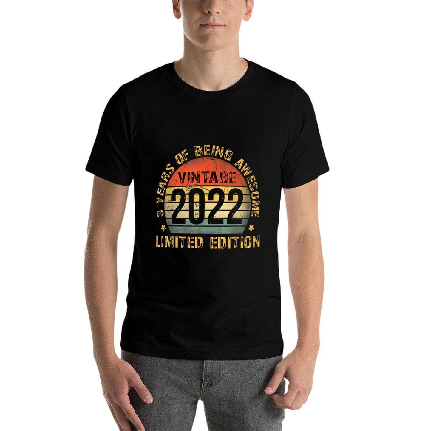 3 Year Old BDay Decorations Son Boy 3yr 2022 3rd Birthday Durable T-Shirt