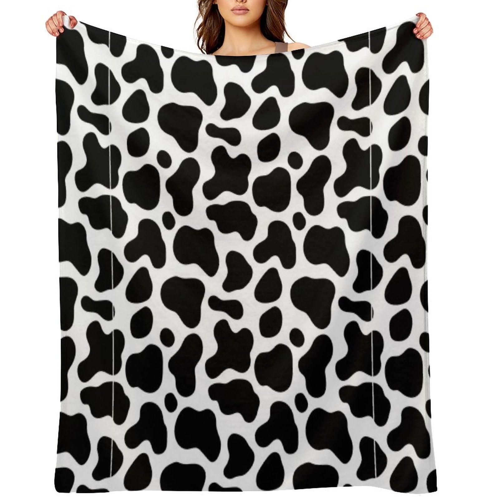 Cow Pattern Costume Shrink-resistant Throw Blanket