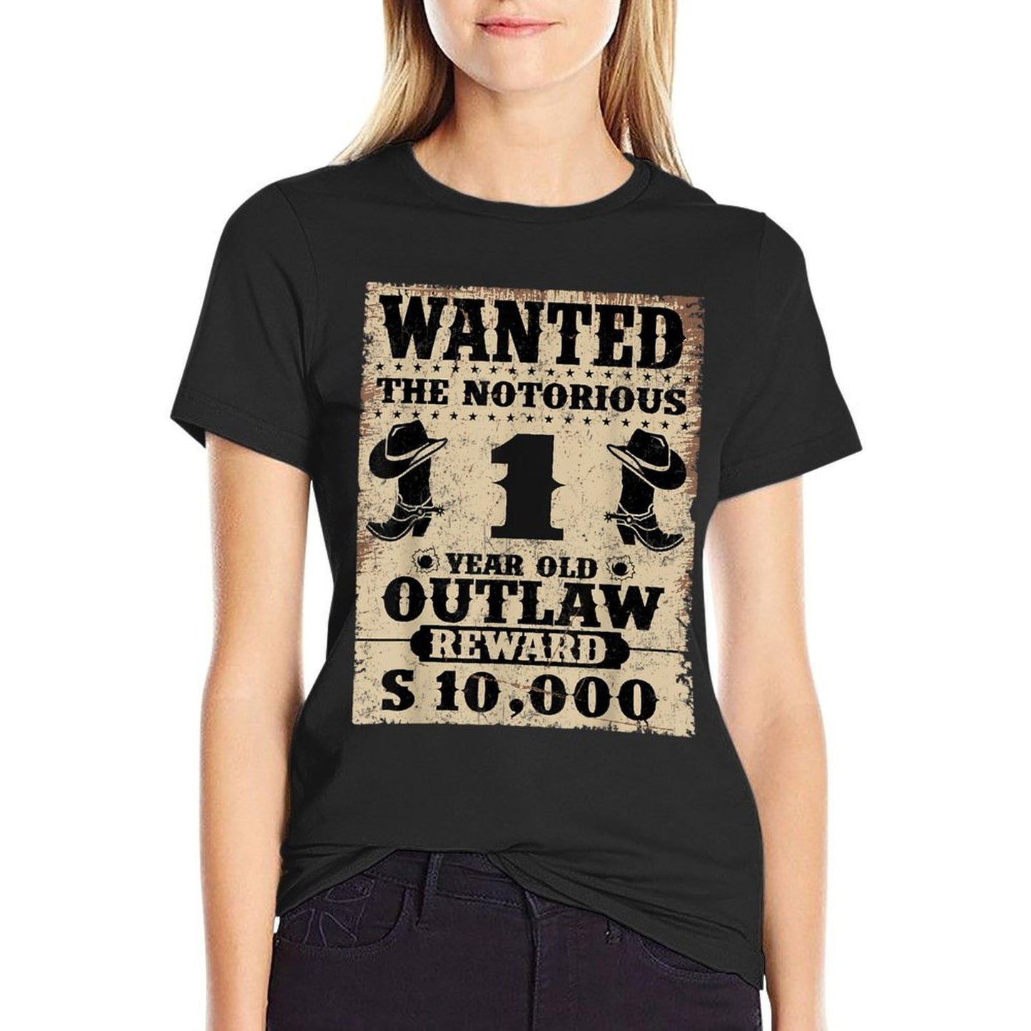 1st Birthday Wanted 1 Year Old Outlaw Bday Easy-care T-Shirt