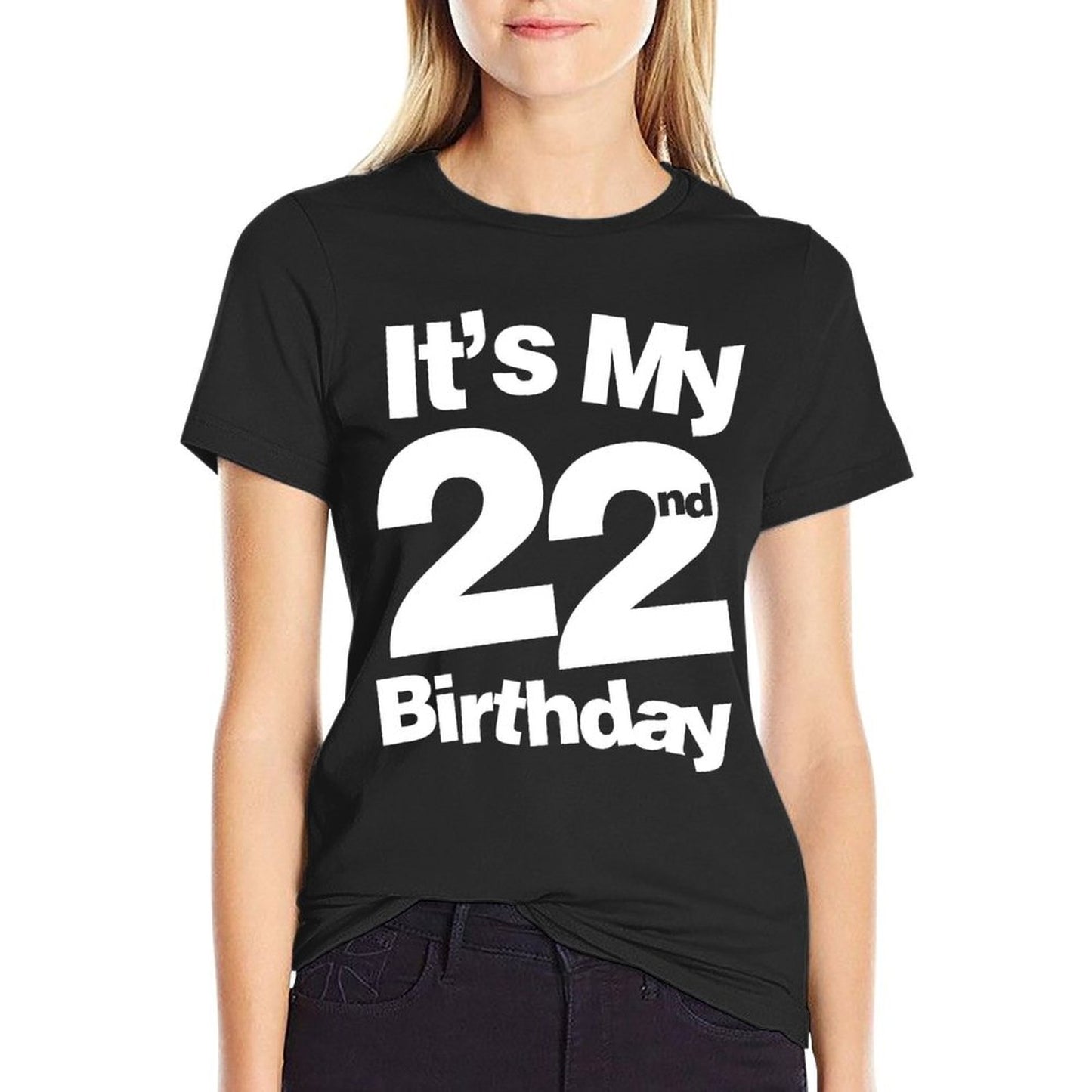 22nd Birthday It's My 22nd Birthday 22 Year Old Birthday Heathered Texture T-Shirt