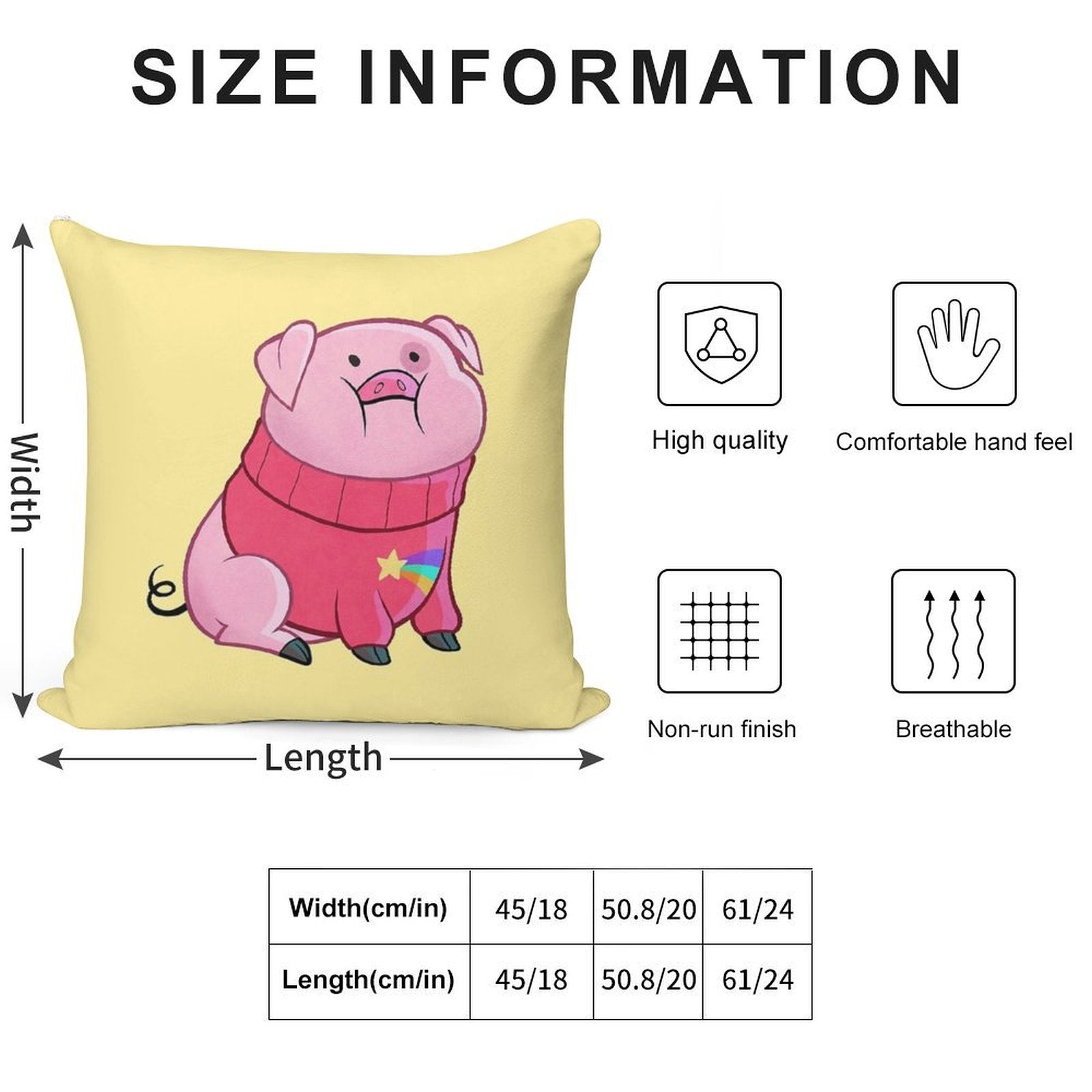 Gravity Falls - Waddles Soft Style Accent Throw Pillow