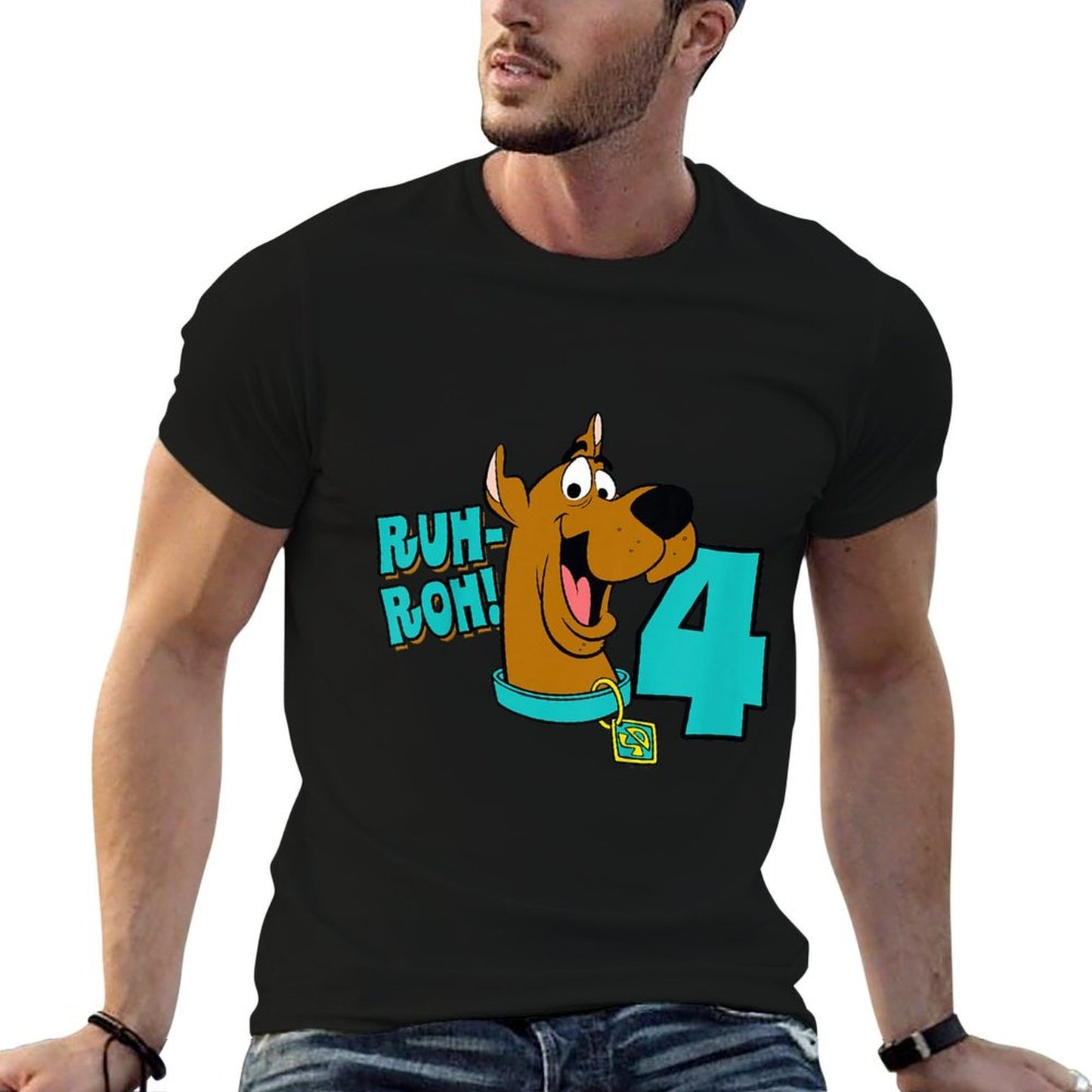 Scooby-Doo 4th Birthday Ruh-Roh! I'm 4! Wrinkle-resistant T-Shirt