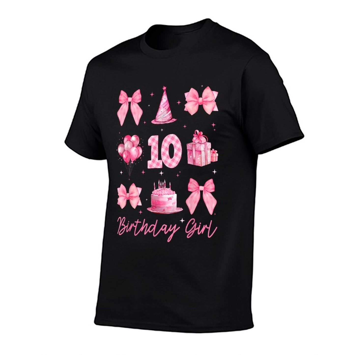 10th Birthday Girl Coquette Bow 10 Years Old Birthday Kids Quick-drying T-Shirt