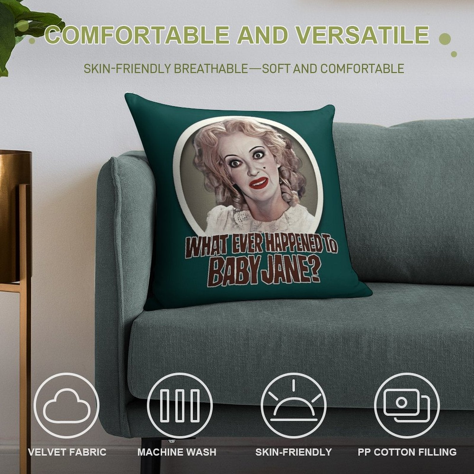 What Ever Happened To Baby Jane Soft Home Decor Throw Pillow