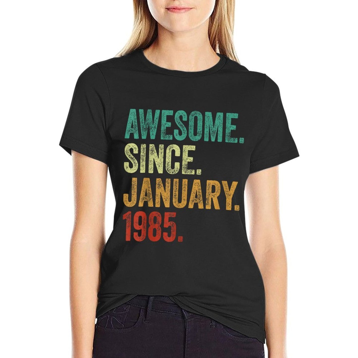 40 Years Old Awesome Since January 1985 40th Birthday High-quality Stitching T-Shirt