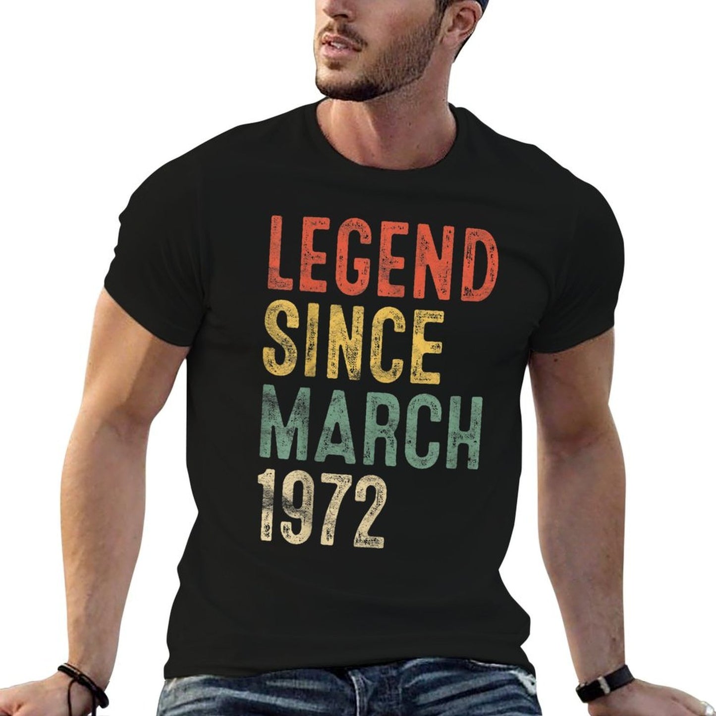 50 Year Old Gifts Legend Since March 1972 50th Birthday  Easy-care T-Shirt