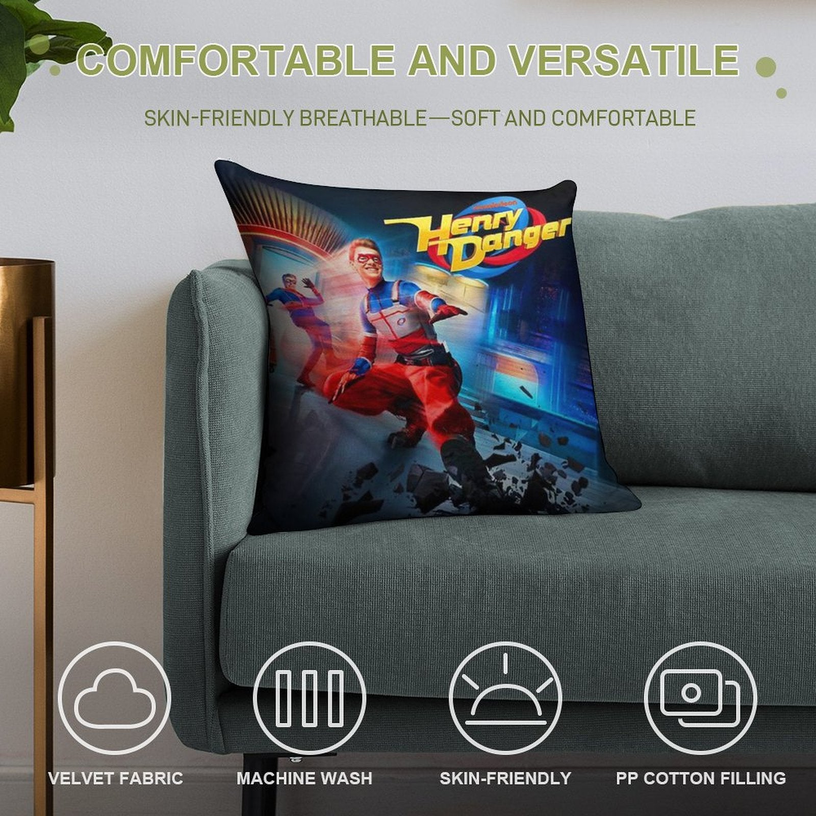 Henry Danger Gift For Fans Henry Danger Movie,henry Danger Birthday Party Soft Multiple Sizes Throw Pillow