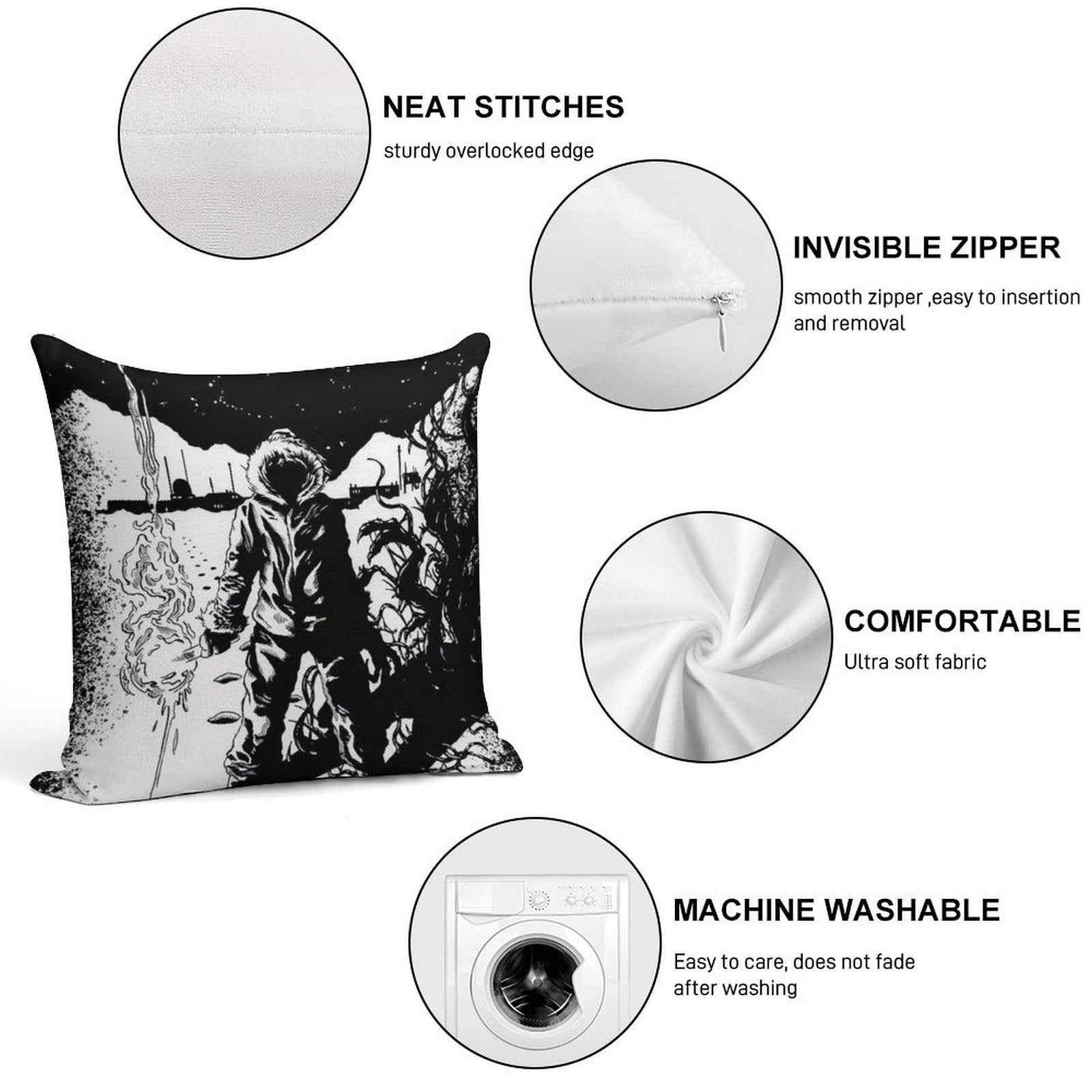 The Thing Soft Short Plush Fabric Throw Pillow