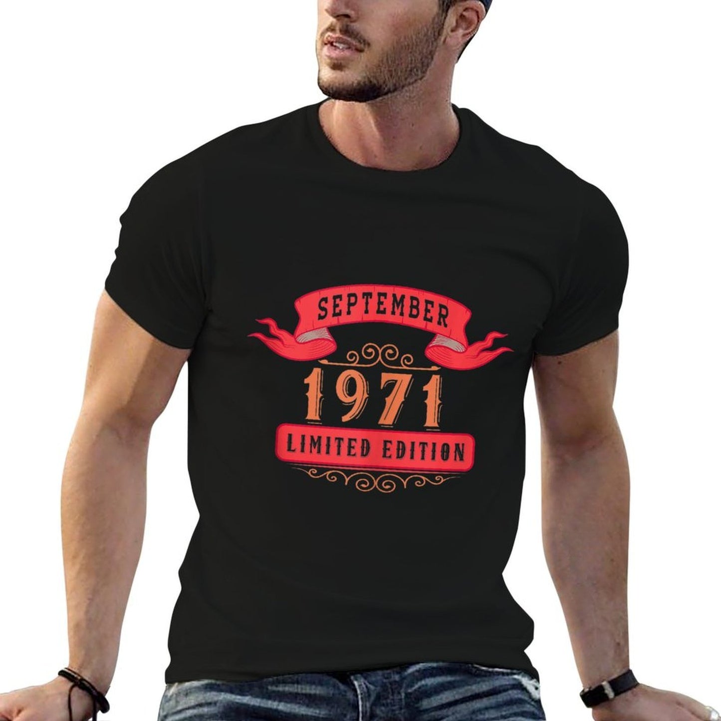 Vintage September 1971 50 Years Old Tshirt 50Th Birthday Wrinkle-resistant T-Shirt