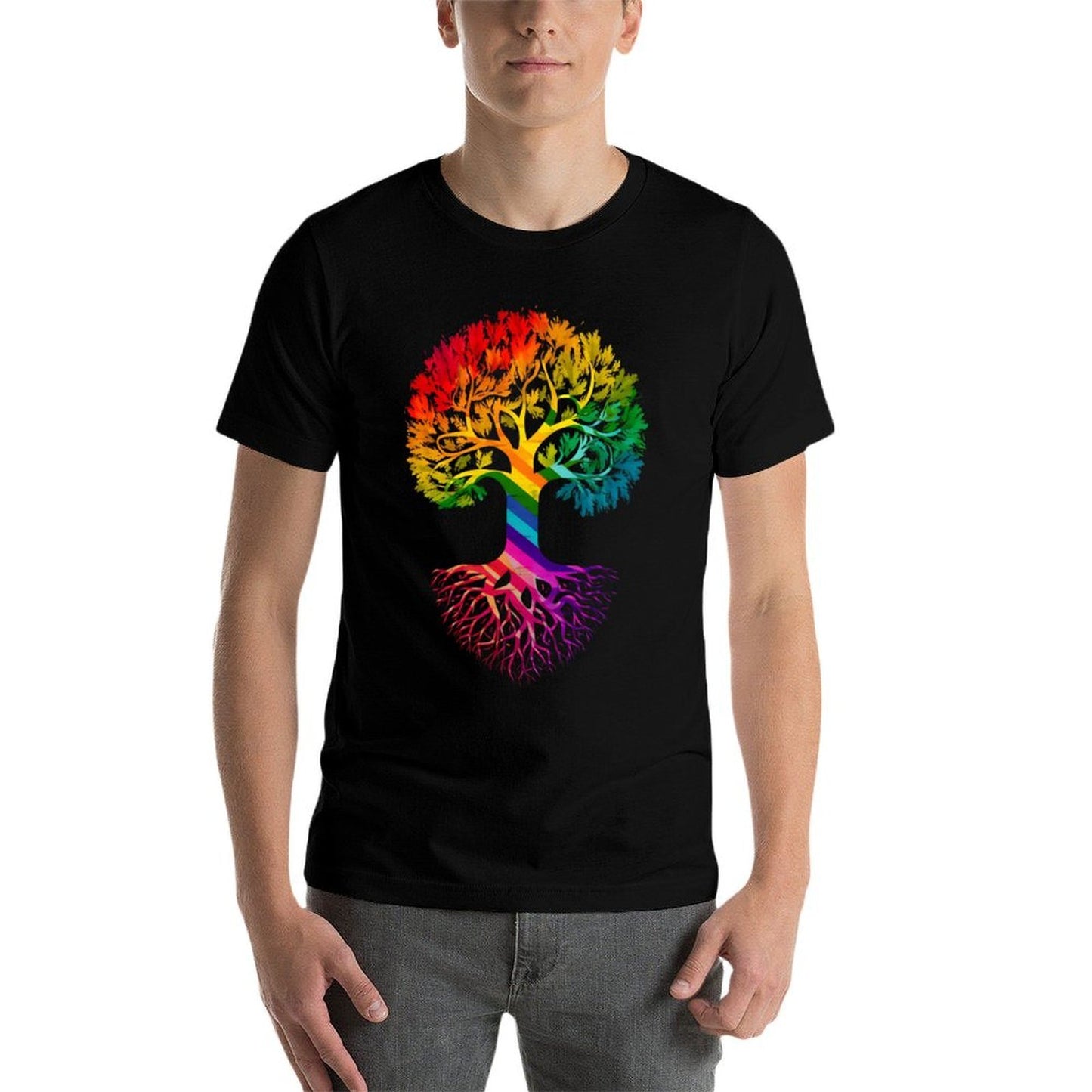 Tree Rainbow LGBT Cool Gay Pride Ally Soft T-Shirt
