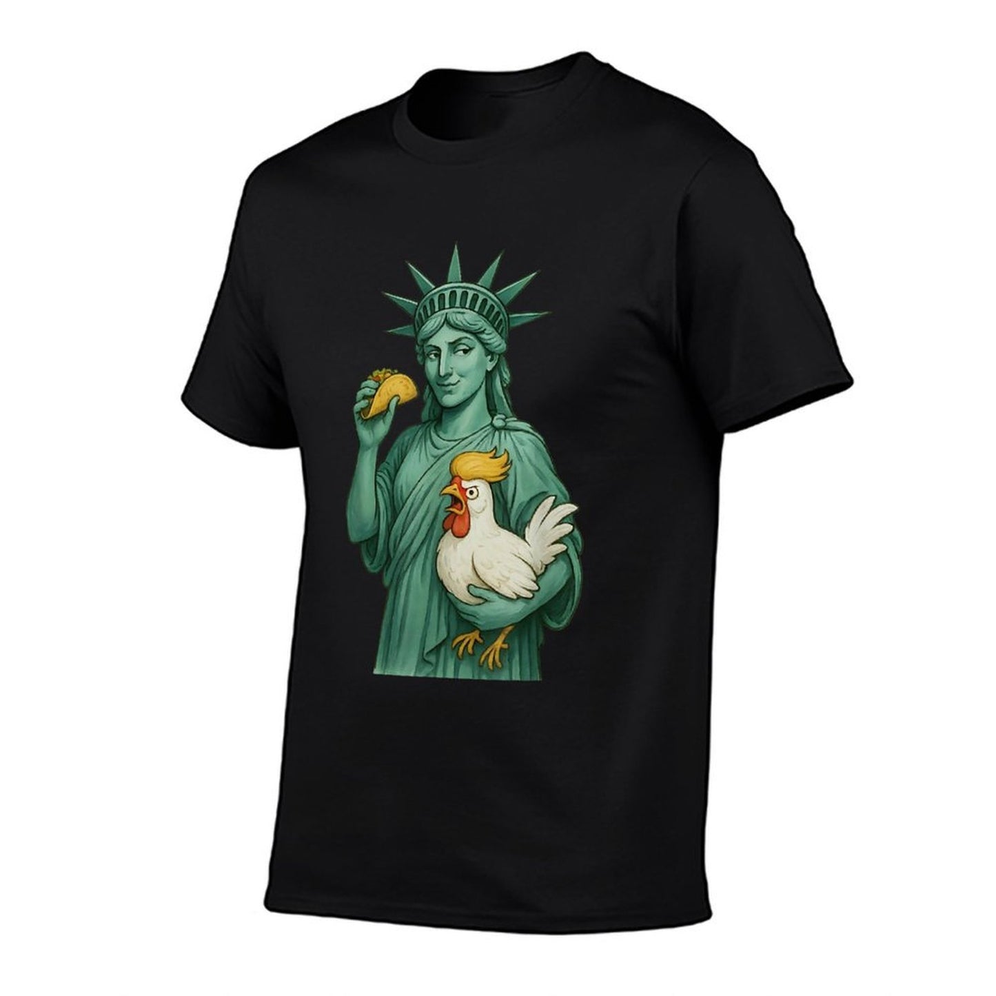 Statue of Liberty Funny Patriotic Lets Go Taco Slim-fit Cut T-Shirt