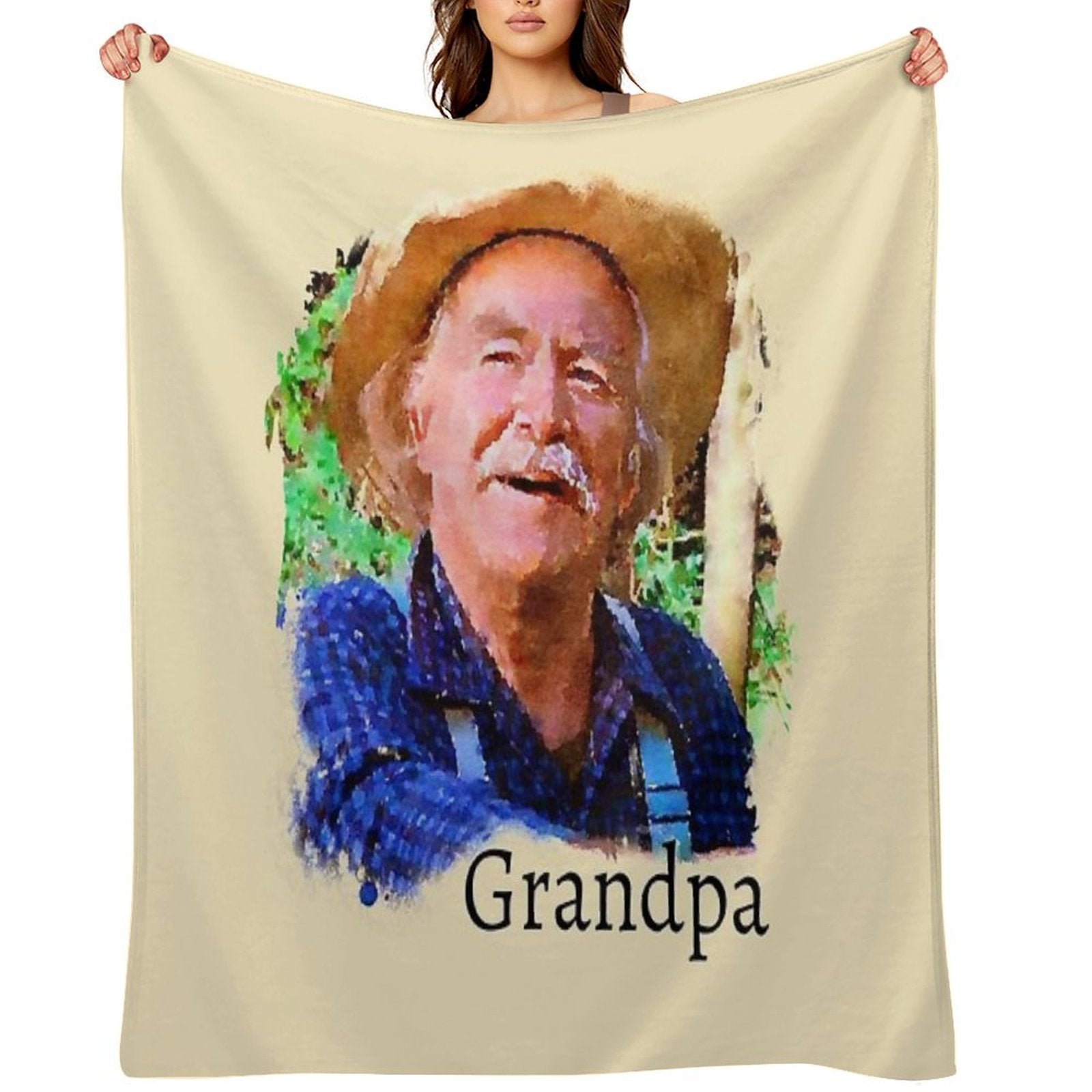Grandpa The Waltons Plush Throw Blanket
