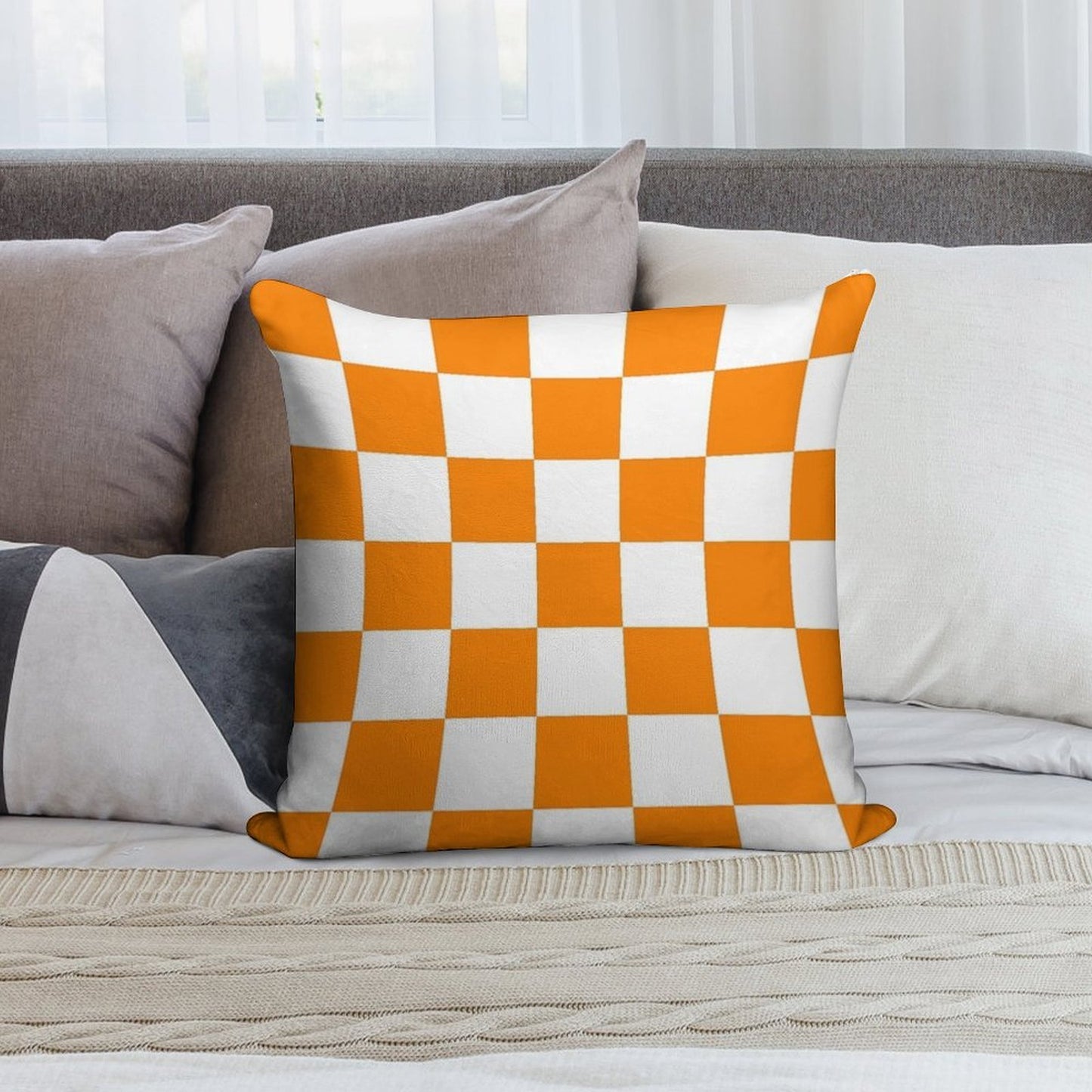 TN Vawls Checkerboard Soft Hidden Zipper Throw Pillow
