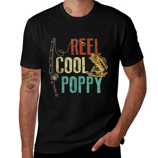 Reel Cool Poppy Fishing Grandpa Gift Fathers Day Fisherman  Moisture-wicking T-Shirt