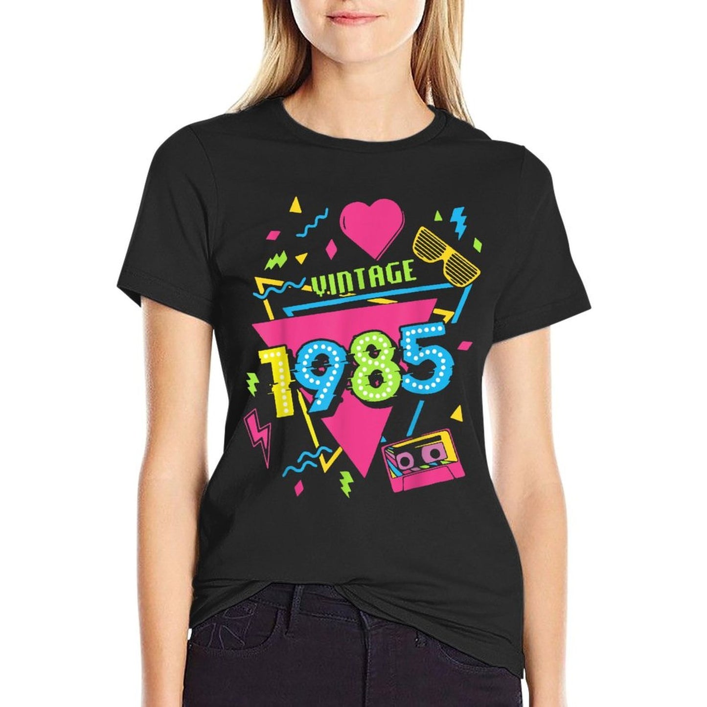 39th Birthday Vintage 1985 80's Vintage Retro I Love The 80s Oversized Silhouette T-Shirt