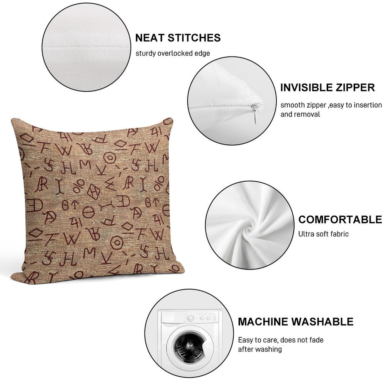 Cattle Brands Soft Bedroom Essential Throw Pillow
