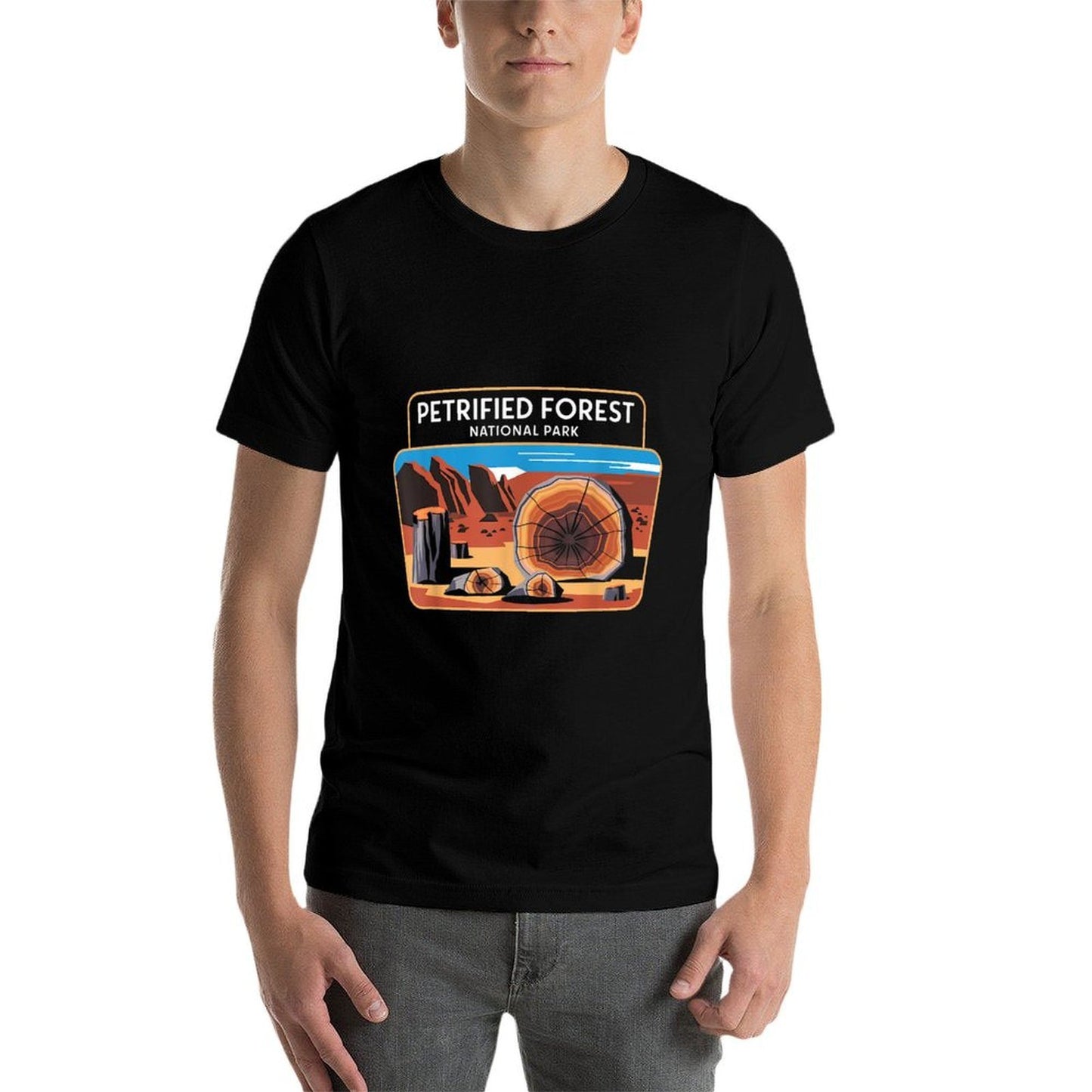 Traveling Apparel Petrified Forest National Park Arizona Desert Camping Nature Polyester Blend T-Shirt