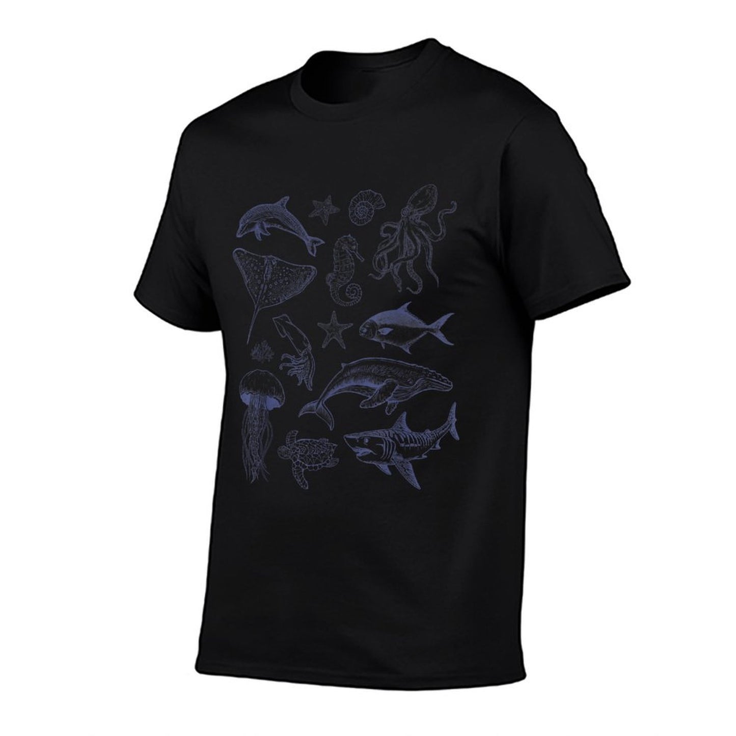 Vintage 90s Tattoo Sea Animal, Retro Ocean Nature Sea Life Wrinkle-resistant T-Shirt