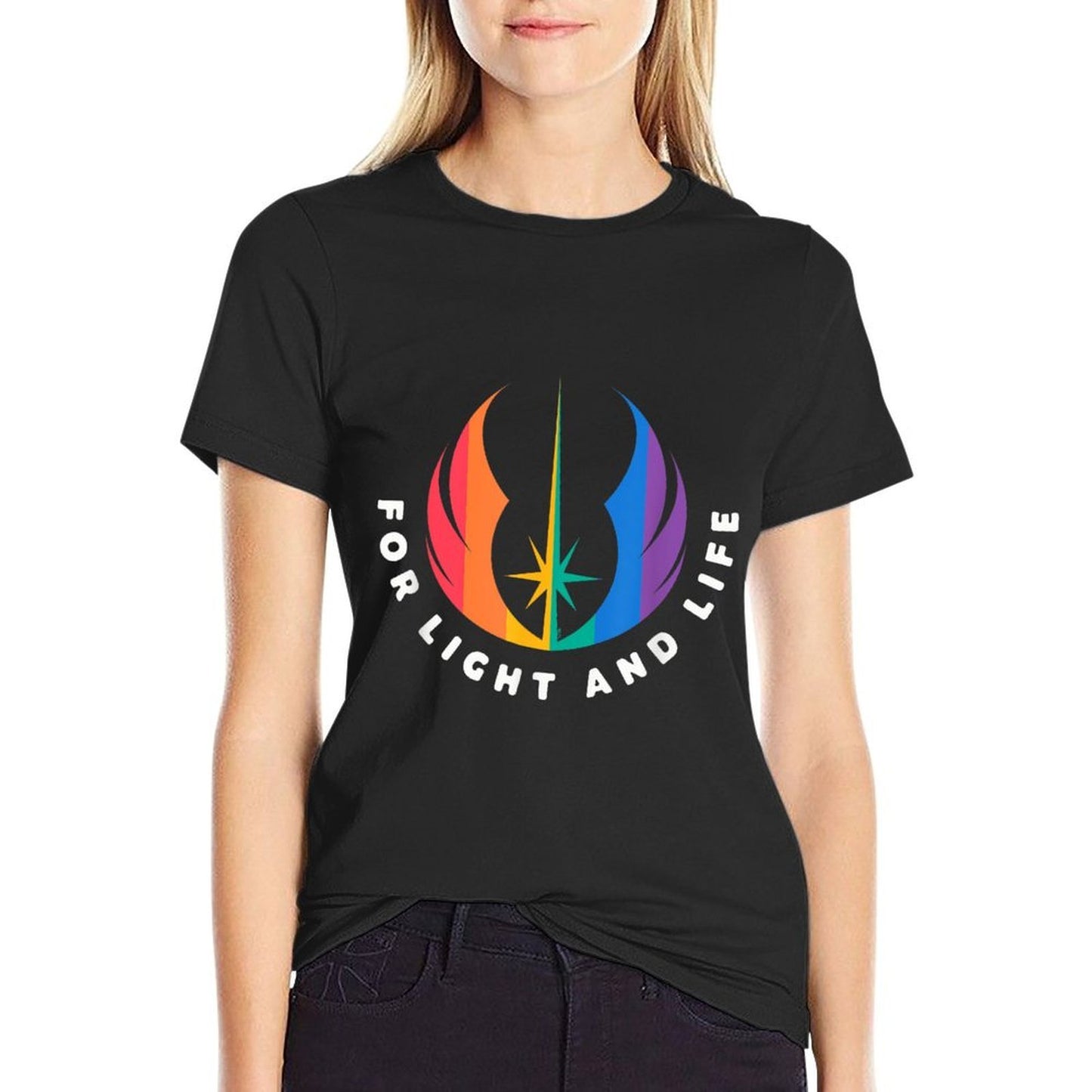 Star Wars Pride Rainbow Jedi Order Symbol For Light And Life Lightweight T-Shirt