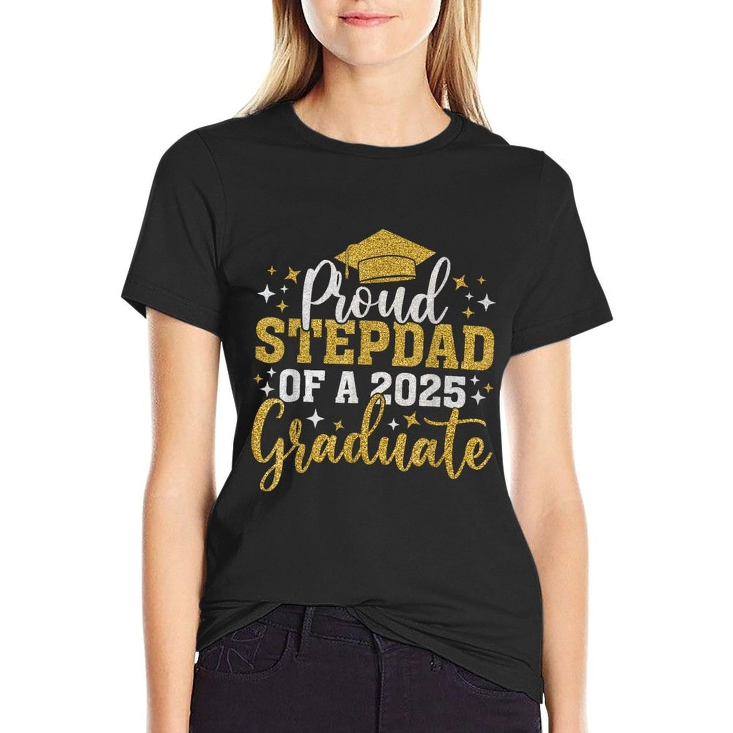 Senior 2025 Proud Stepdad Of A Class Of 2025 Graduate Eco-friendly Material T-Shirt