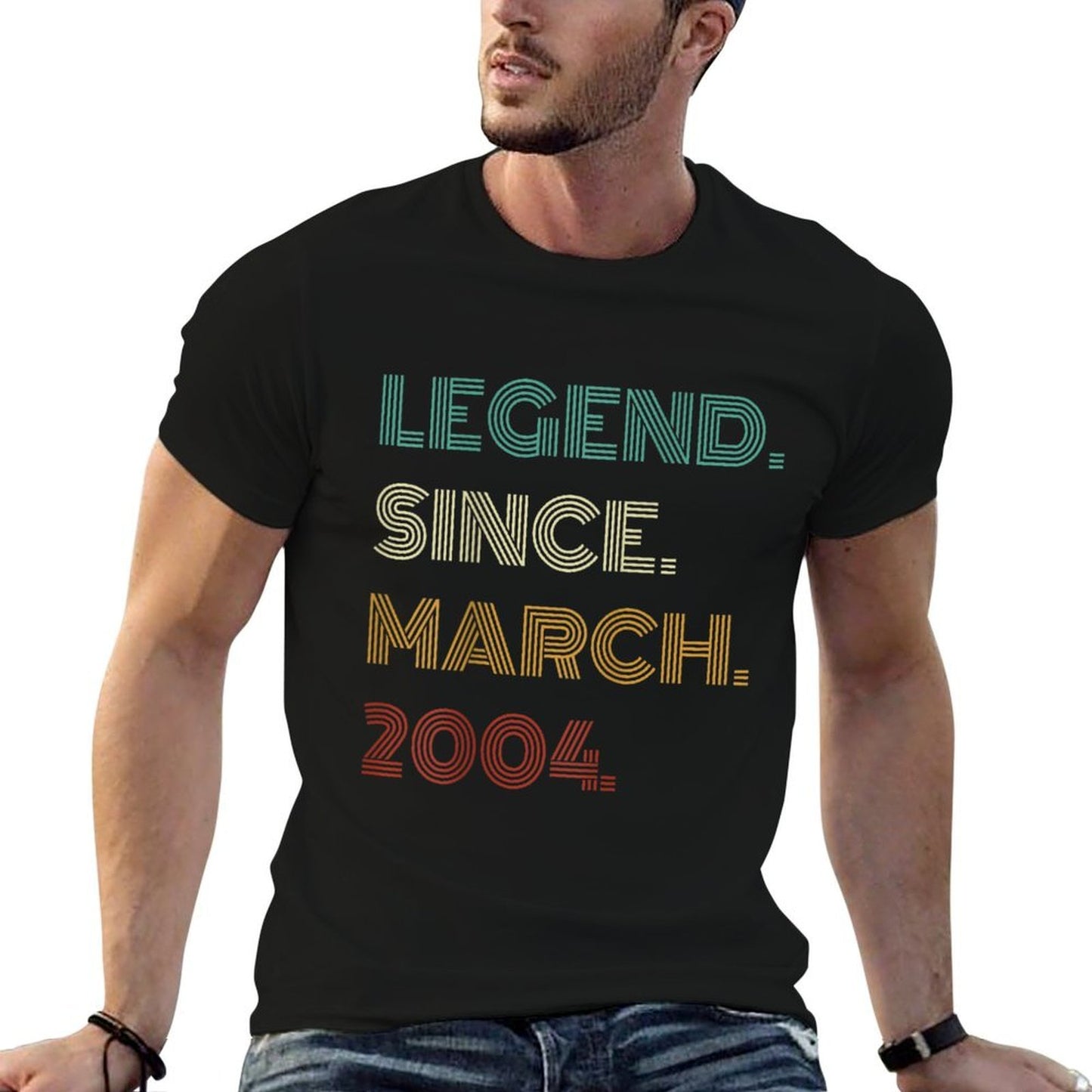 21 Years Old Legend Since March 2004 21st Birthday Eco-friendly Material T-Shirt