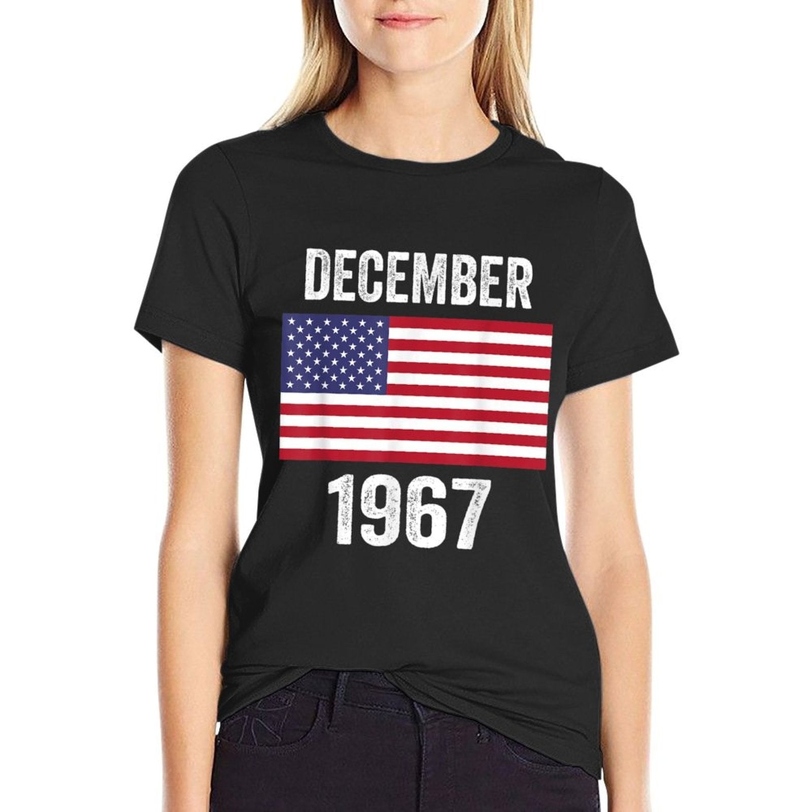 American December 1967 50 Years Old 50th Birthday  Summer-ready Fabric T-Shirt