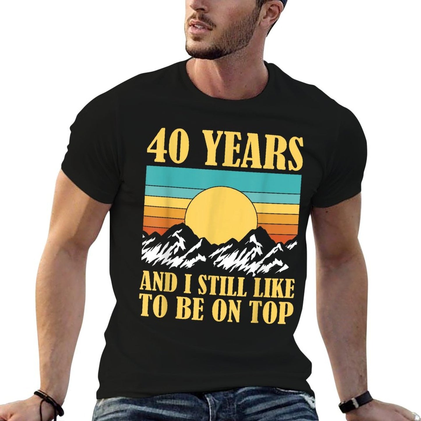 40 Year Old Vintage Hiking 40th Birthday Wrinkle-resistant T-Shirt